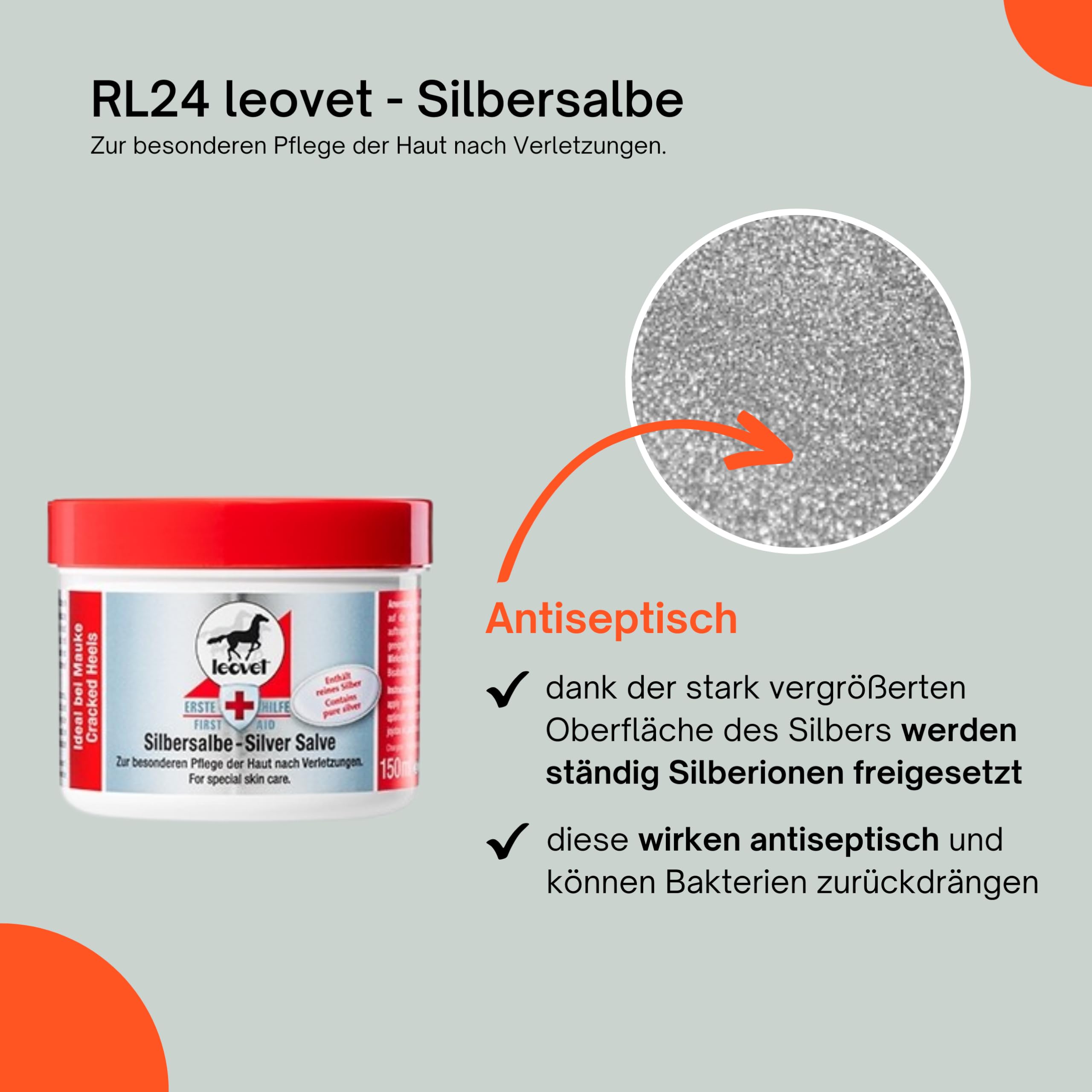 RL24 leovet - Silbersalbe | Pferdesalbe mit Silber, Panthenol  