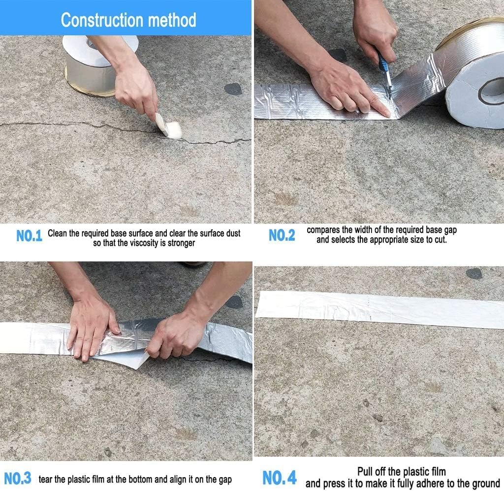 for Home Office and DIY Projects Patch Tape Waterproof Roof Sealing Tape for Roofing Pipes Boat Holes Cracks - Trapping Crack Window Color Steel Waterproof Material Coil,Silver-W 15cm XL 10m