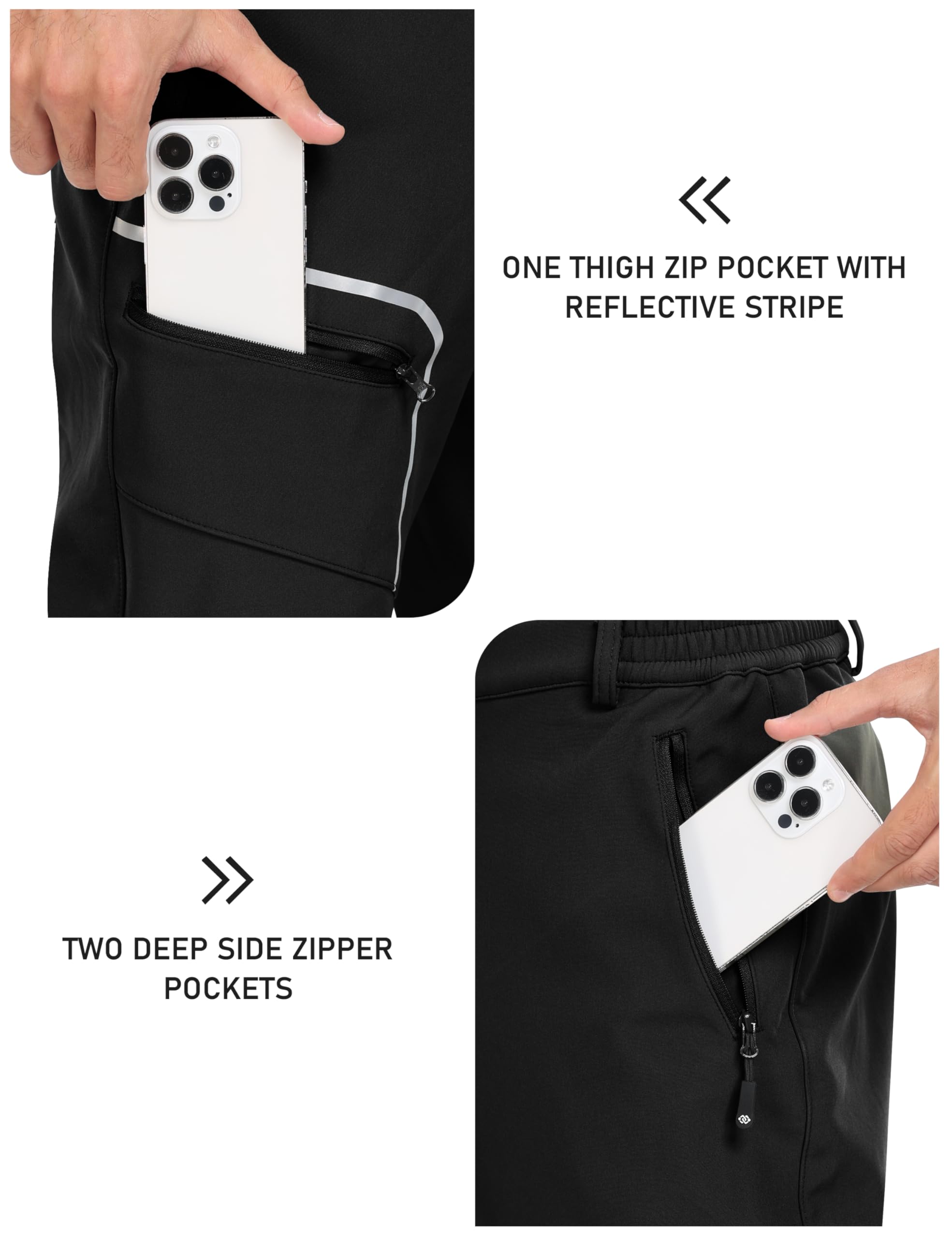 MoFiz Hombre Pantalones de Esquí Senderismo Softshell Cálido Forro Polar Invierno Nieve Trabajo Pantalón Impermeable Cortaviento