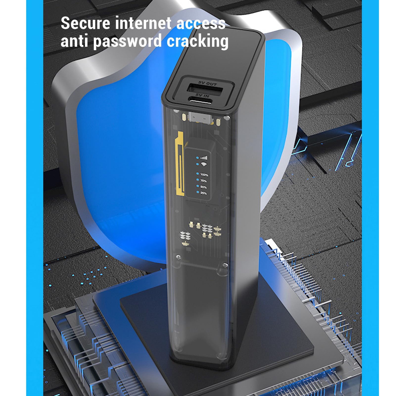 4G LTE Mobile Hotspot Router, 10 Verbundene Geräte 300 Mbit/s 2,4 G 5,8 G 8000 MAh Batterie-LED-Anzeige, mit WPA WPA2 WiFi-Verschlüsselung, für Europa, Afrika, Südostasien