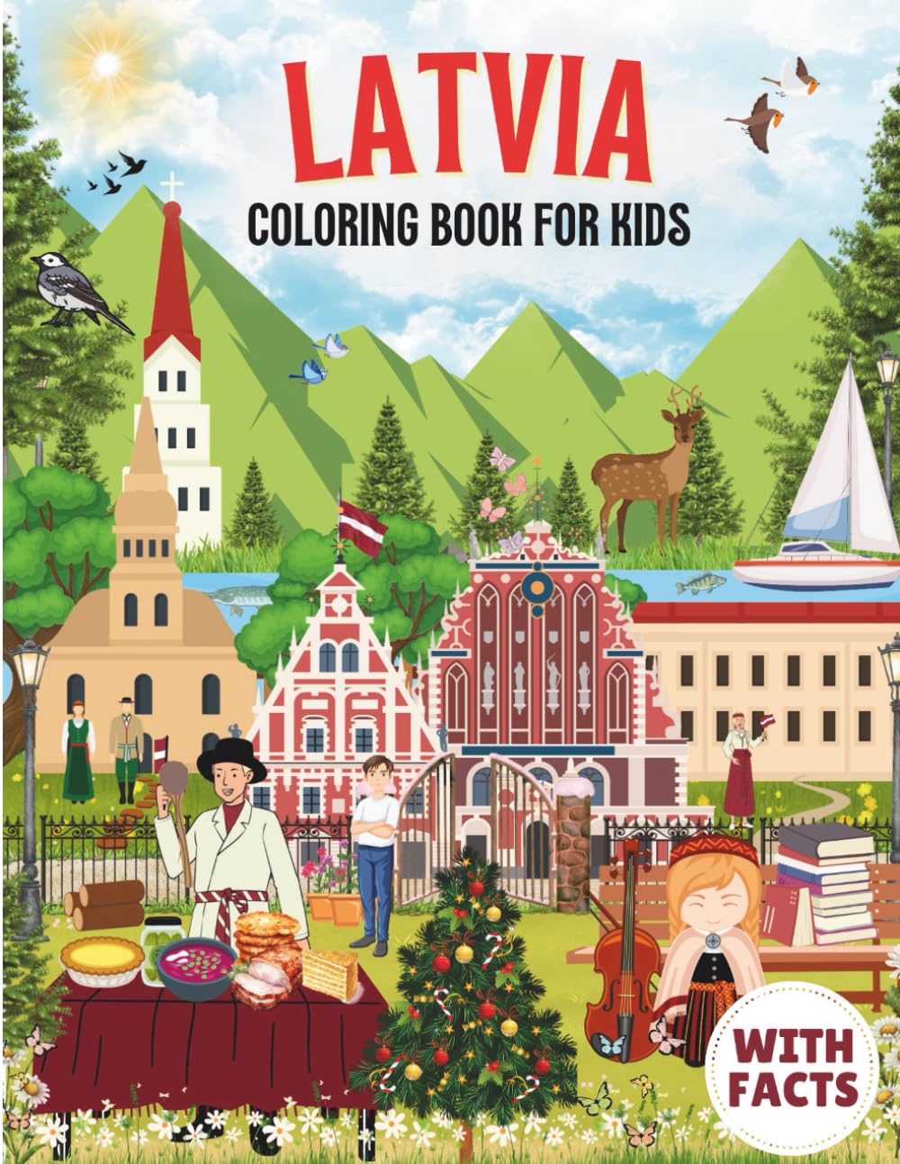 Latvia Coloring Book for kids with facts