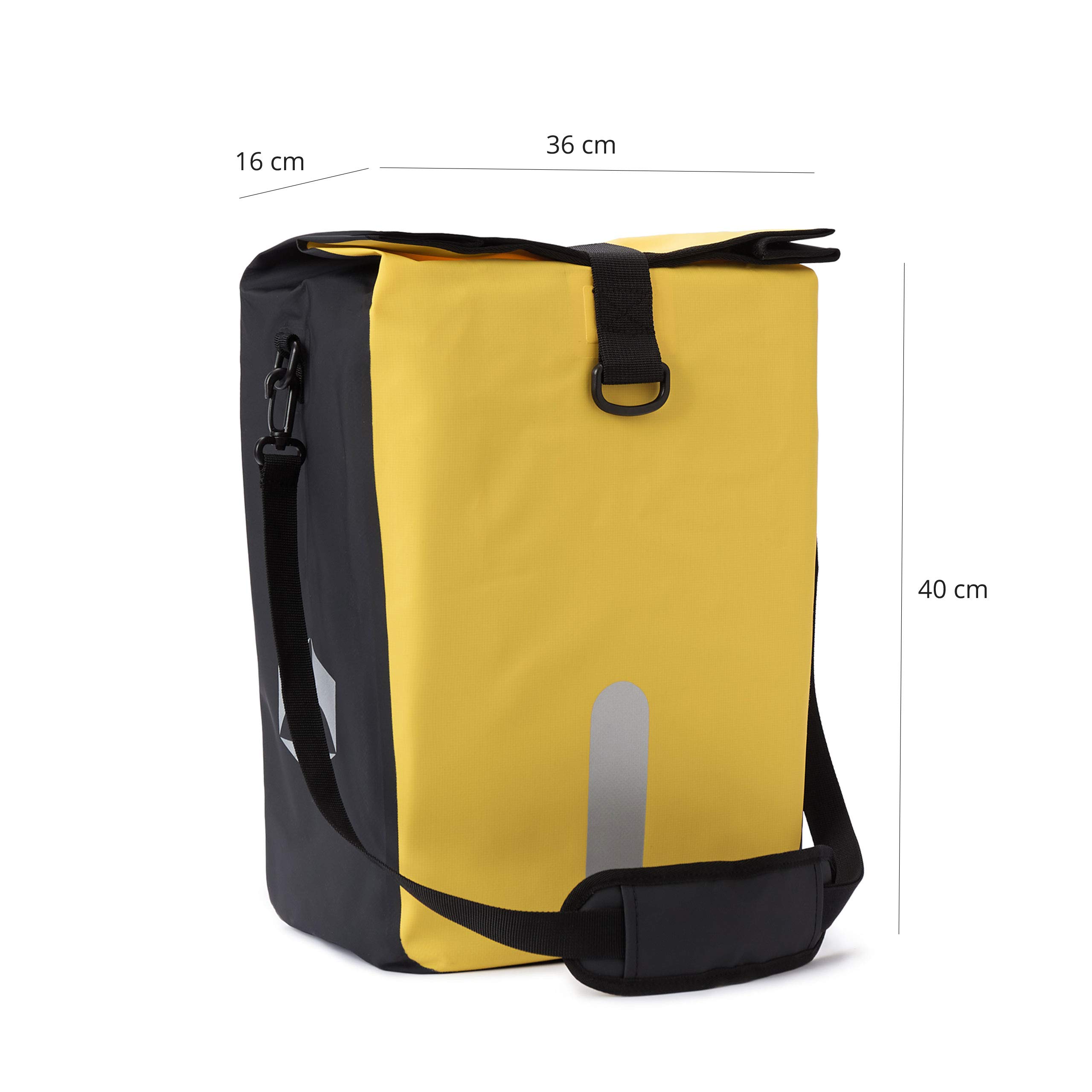 #DoYourOutdoor Borsa per Bicicletta 3 in 1 Catarifrangente e Impermeabile - Borsa Bici Portapacchi Laterale, Borsa a Tracolla e Mano - Carico Massimo 10 kg, Volume 23l - 36x40x16 cm