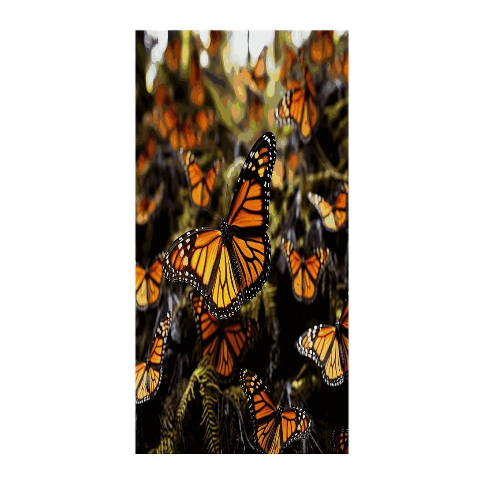 Fekiloot Style Monarch Butterfly Cluster Door Curtain Room Divider Curtains