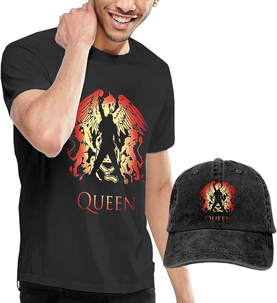 Amazon Co Jp Queen クイーン Tシャツ キャップ 鳥打帽 帽子 セット T Shirt 丸襟 おしゃれ 綿100 コットン 肌着抜群 快適 吸汗速乾 薄手 S 3xl 四季通用 大学生 メンズ 運動会 男女兼用 プレゼント ファッション