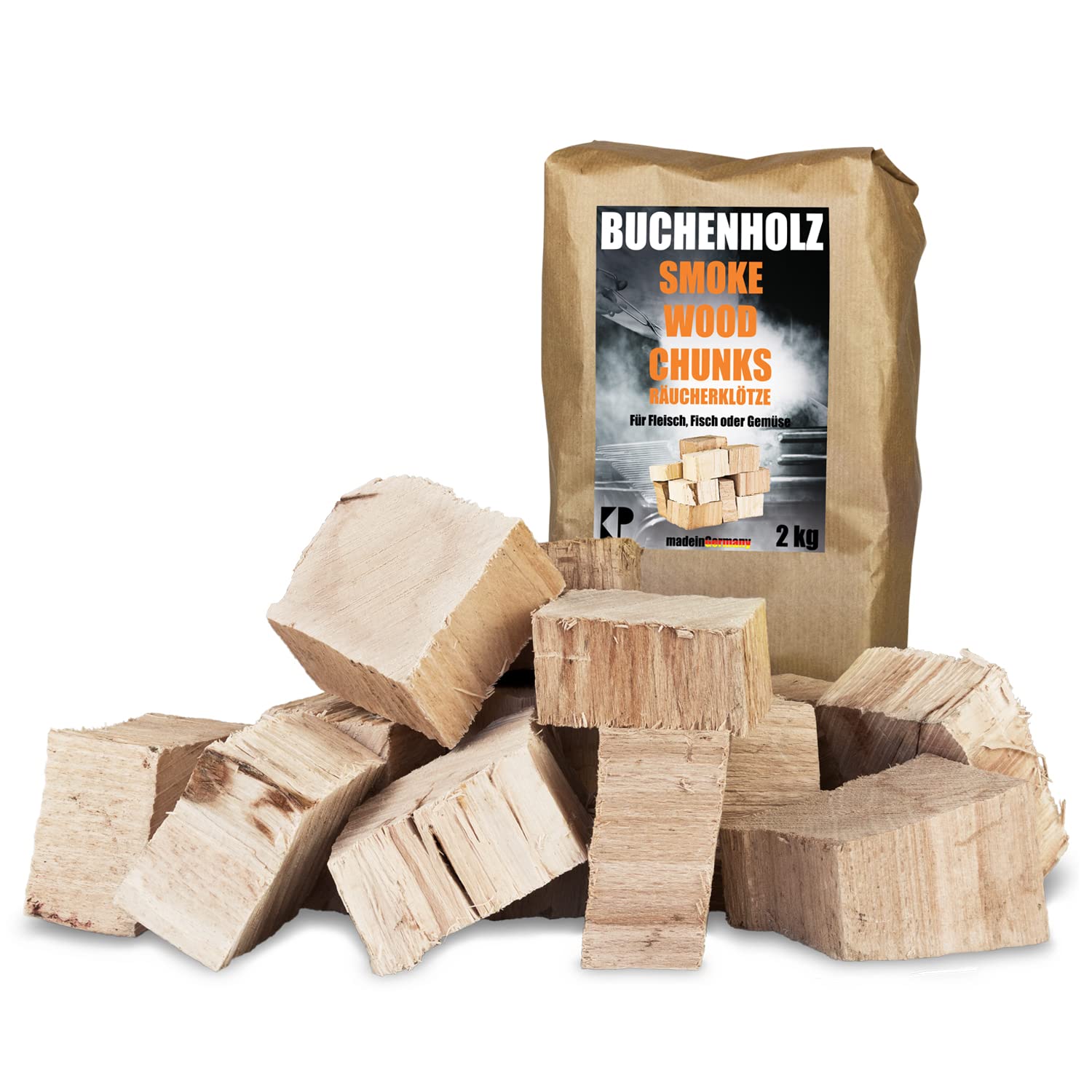 Smoker Grill Chunks per barbecue, faggio, quercia, affumicatura, 2-4 kg, XXXL, forno per affumicare, barbecue, accessori per raeuchern, braciere chip, quantità: 4 kg di rovere
