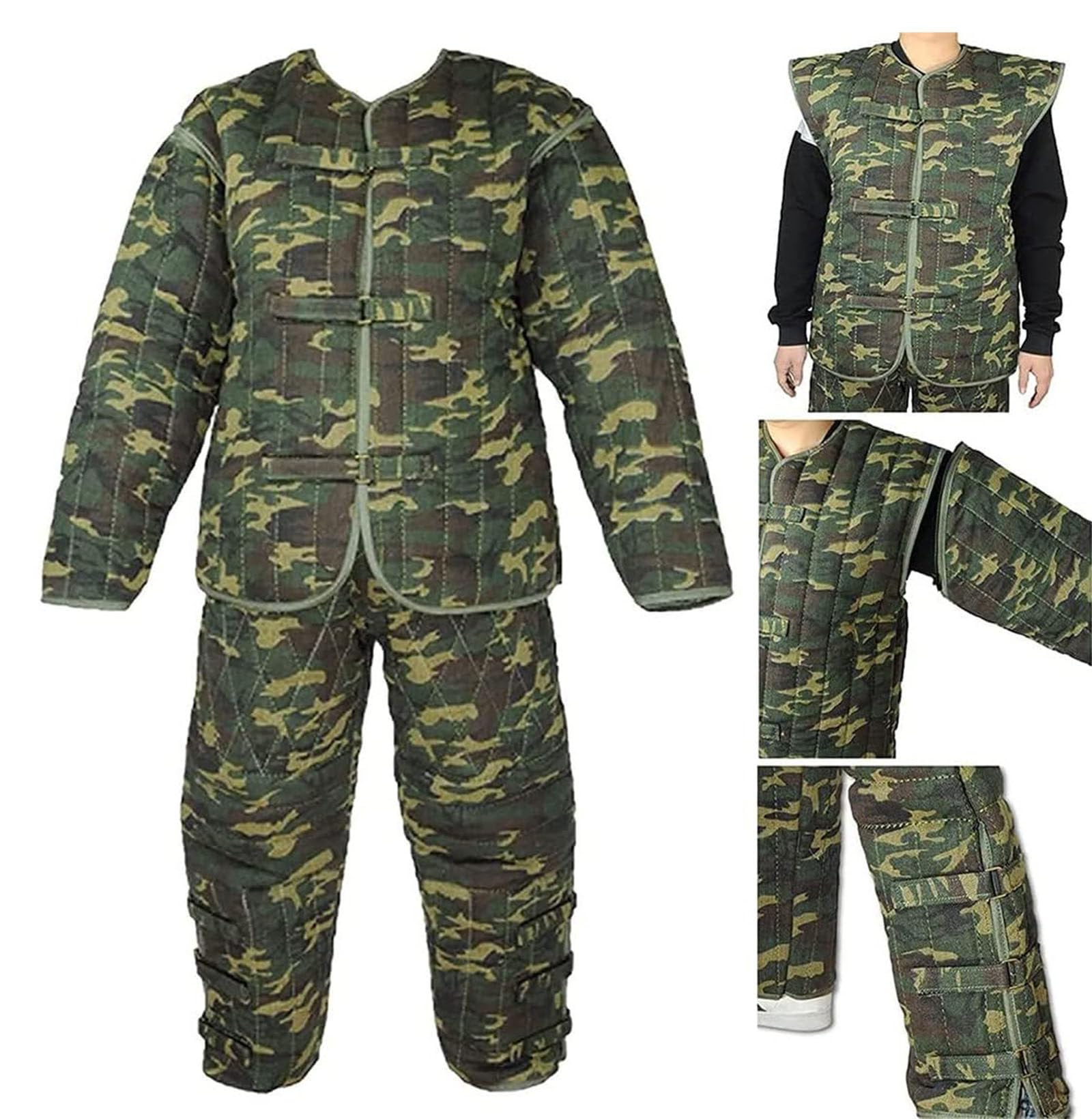 Traje de adiestramiento canino,Ropa protectora para adiestramiento canino,grueso, antidesgarros,Mangas extraíbles con cremallera,Altura recomendada: 1,65-1,85 m