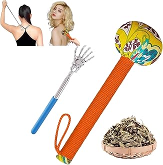 Mugwort Massage Hammer, Massage Tools Back, Shoulder & Body - Handheld Percussion Therapy Tool with US Design Patent, (Orange)