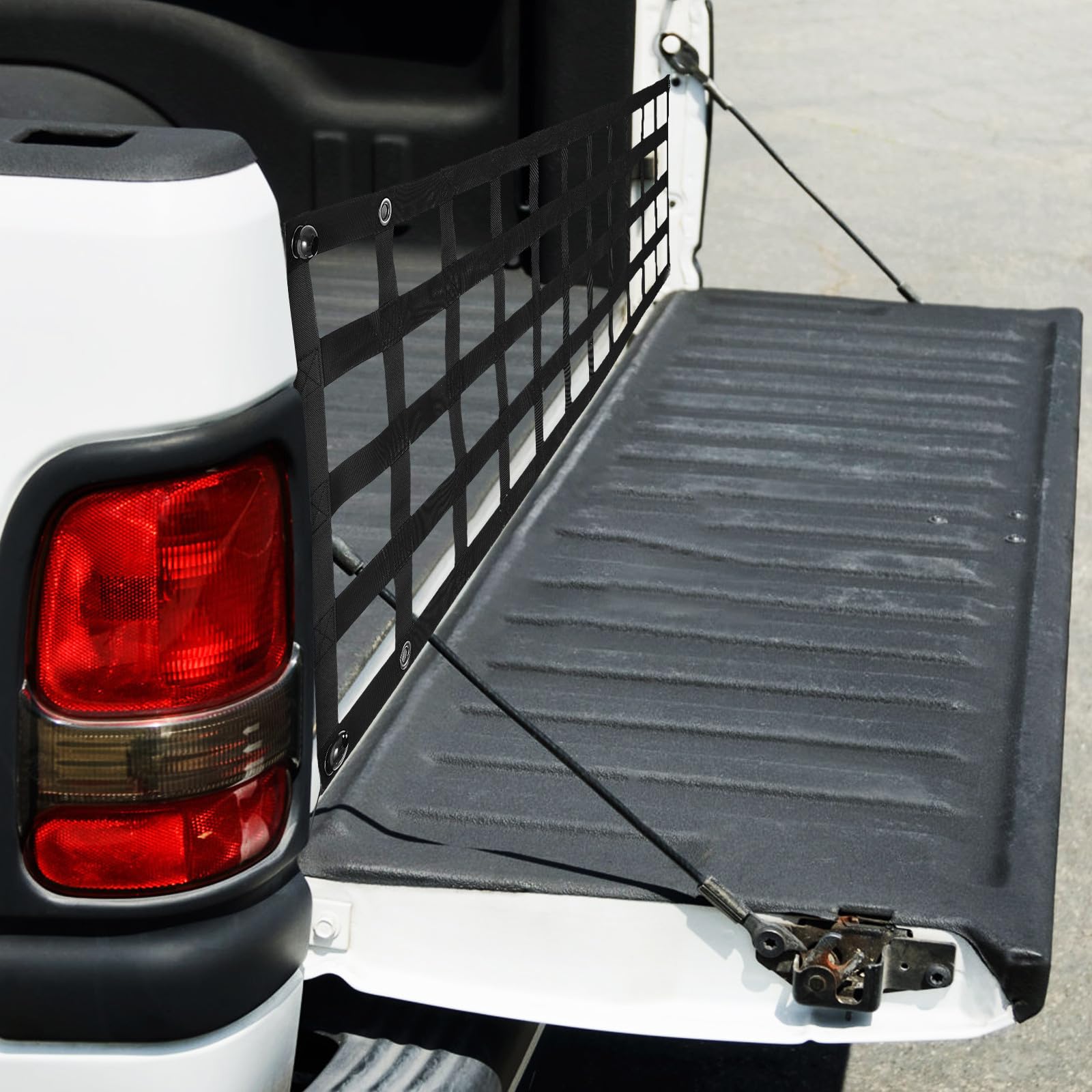 Frachtnetz für Pickup Truck Polyester Schwarz mit Karabinerhaken für Möbel und Kajaks für Ladeflächen und Autos Leicht zu Montieren