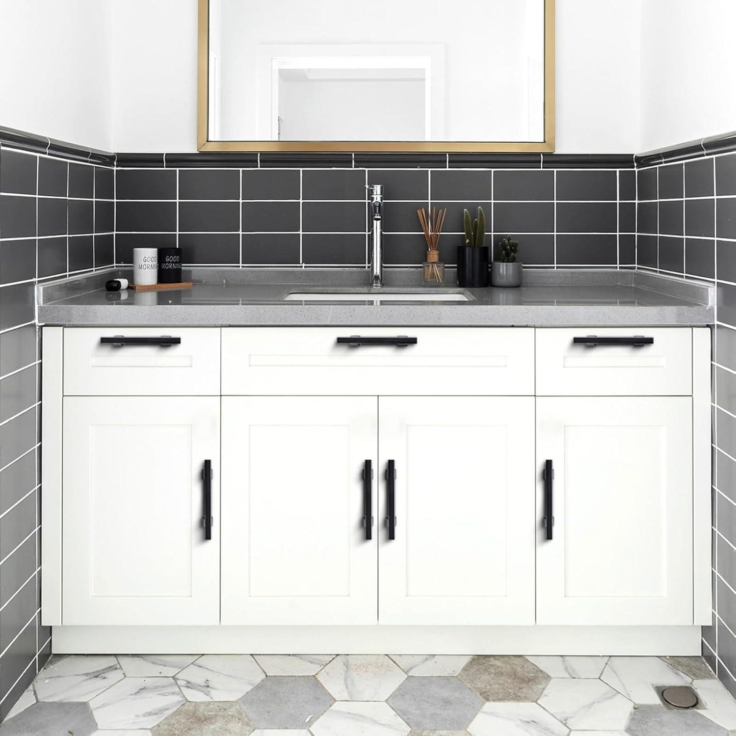 NEGS Matte Black Cabinet pulls Black Matte Cabinet pulls Black pulls for cabinets Cabinet pulls Matte blackmatte Black Cabinet Handles Matte Black Drawer pulls (6, Matte Black, 3 inch)