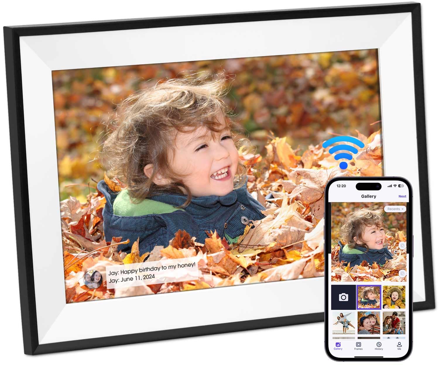 Ekasoco WiFi Digital Photo Frame 10.1 Inch, Digital Photo Frame 1280x800 IPS Touchscreen Photo Frame Digital with 32GB Memory