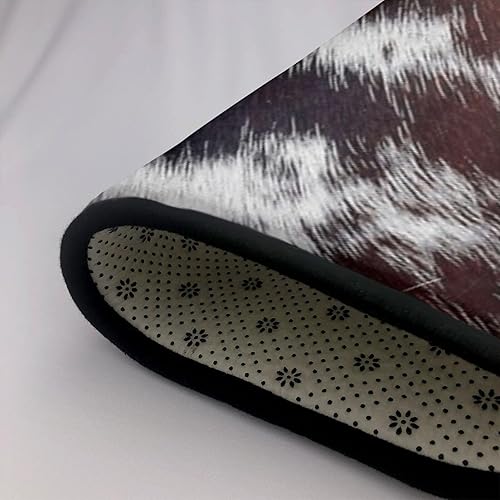 Miniatura 5 de Alfombra de baño de espuma viscoelástica con patrón de piel de vaca, suave y absorbente, alfombra de baño de terciopelo de secado rápido, alfombra