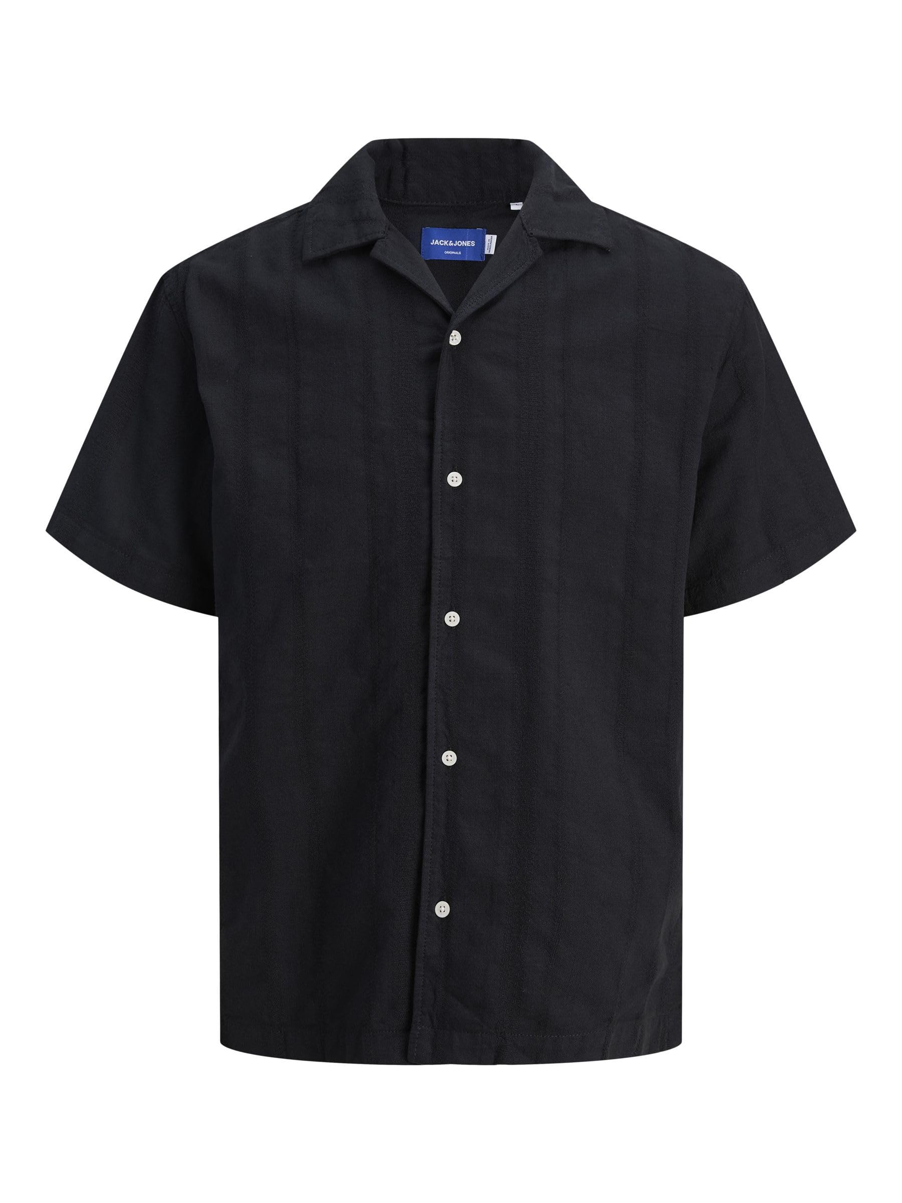 Jack & Jones Men's Dark Navy Jorluke Boheme Resort Shirt Ss, L