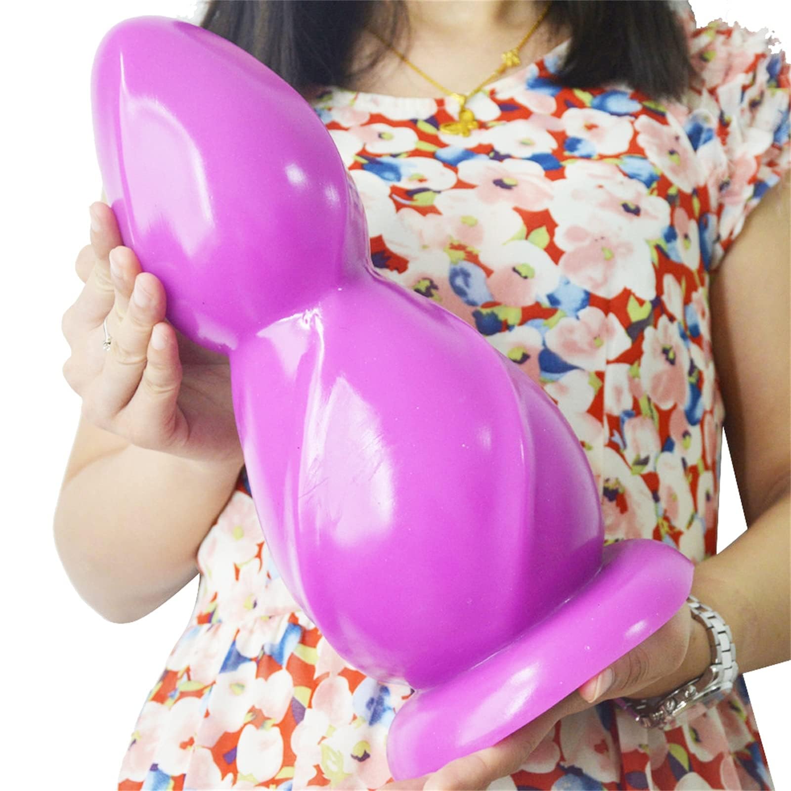 Plug anale extra large, plug anale enorme di taglia XXL, sesso estremo per coppie, dotato di potente ventosa, massaggiatore prostatico, palline anali e palline anali, giocattoli sessuali(Lila)