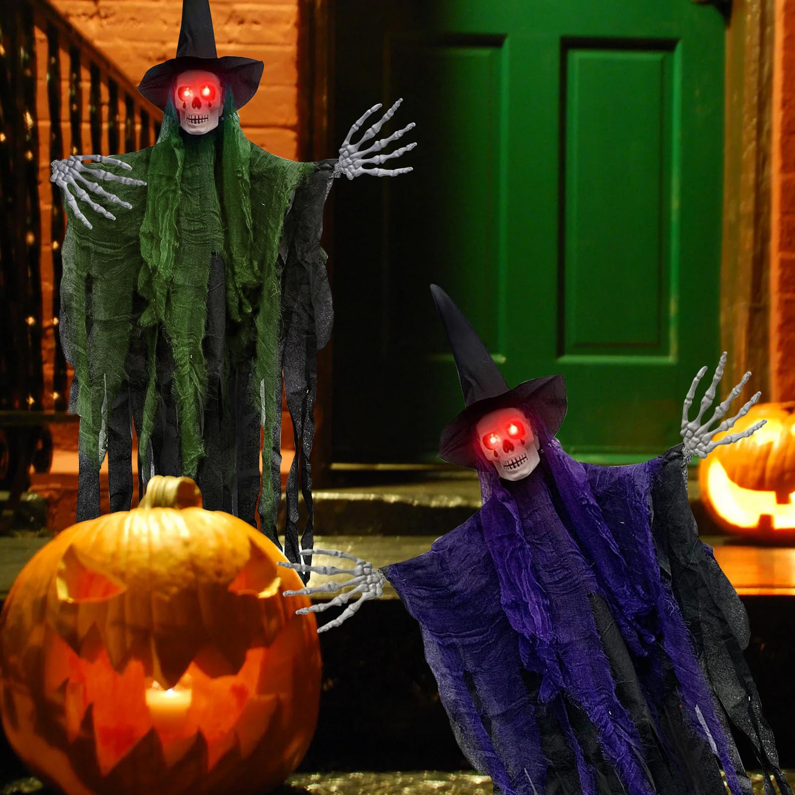 Dekoracja na Halloween, 2 sztuki, dekoracja na Halloween, dekoracja wisząca, dekoracja na Halloween, dekoracja na zewnątrz, horror, Halloween, czaszka, dekoracja na imprezę, do ogrodu, drzwi
