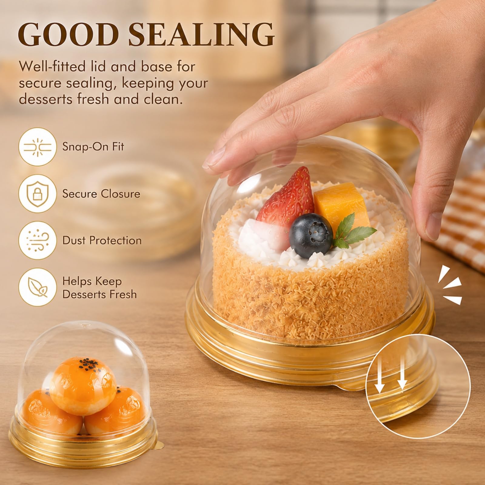Mini Cake Boxes - 300 Pack Clear Containers -4 Mini Cake Boxes - 300 Pack Clear Containers -4