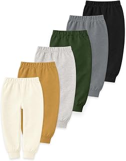 Kuchipoo Boys and Girls Cotton Joggers Combo | Soft Elastic Waist | Cute Animal Prints | Everyday Wear | Pack of 6 Price In India