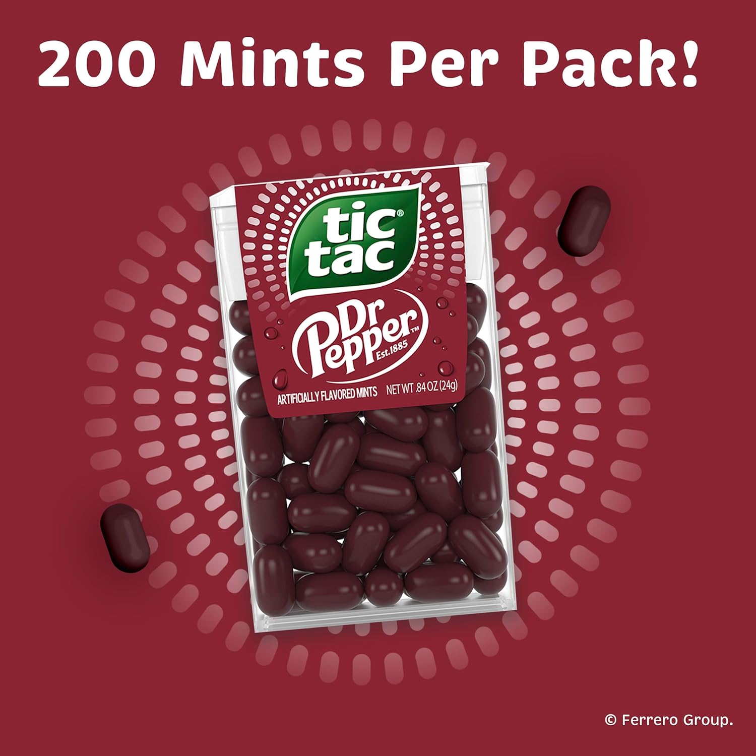 Tic Tac Dr Pepper, Pocket-sized Mints, Dr Pepper Flavored On-the-Go Refreshment, Bulk 8 pack, 3.4 oz Each