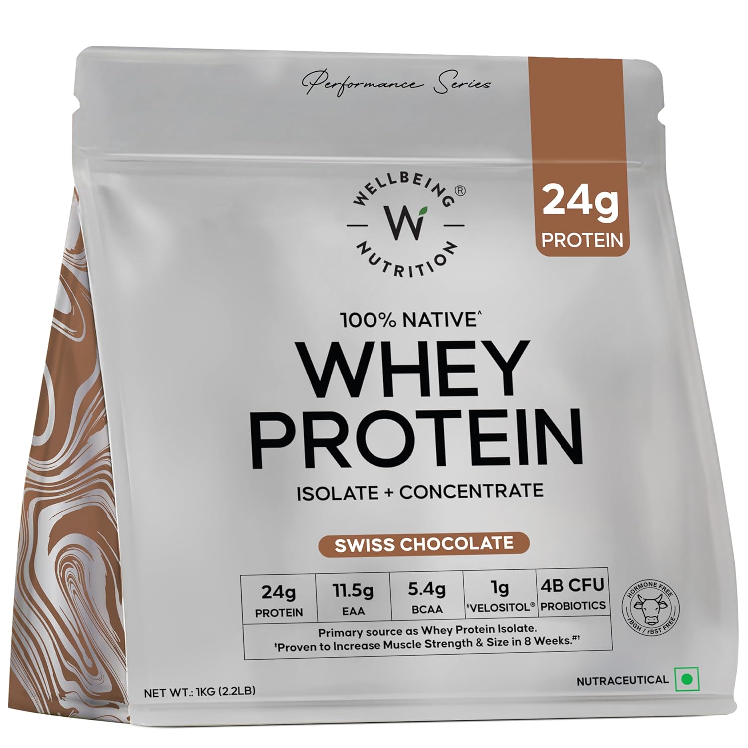 Wellbeing Nutrition Whey Protein Isolate & Concentrate 1Kg Swiss Chocolate | 24g Protein, Clinically Proven Velositol 2x Muscle Protein Synthesis, 4B CFU Probiotics & Digestive Enzymes, Easy to Digest Wellbeing Nutrition Whey Protein Isolate & Concentrate 1Kg Swiss Chocolate | 24g Protein, Clinically Proven Velositol 2x Muscle Protein Synthesis, 4B CFU Probiotics & Digestive Enzymes, Easy to Digest