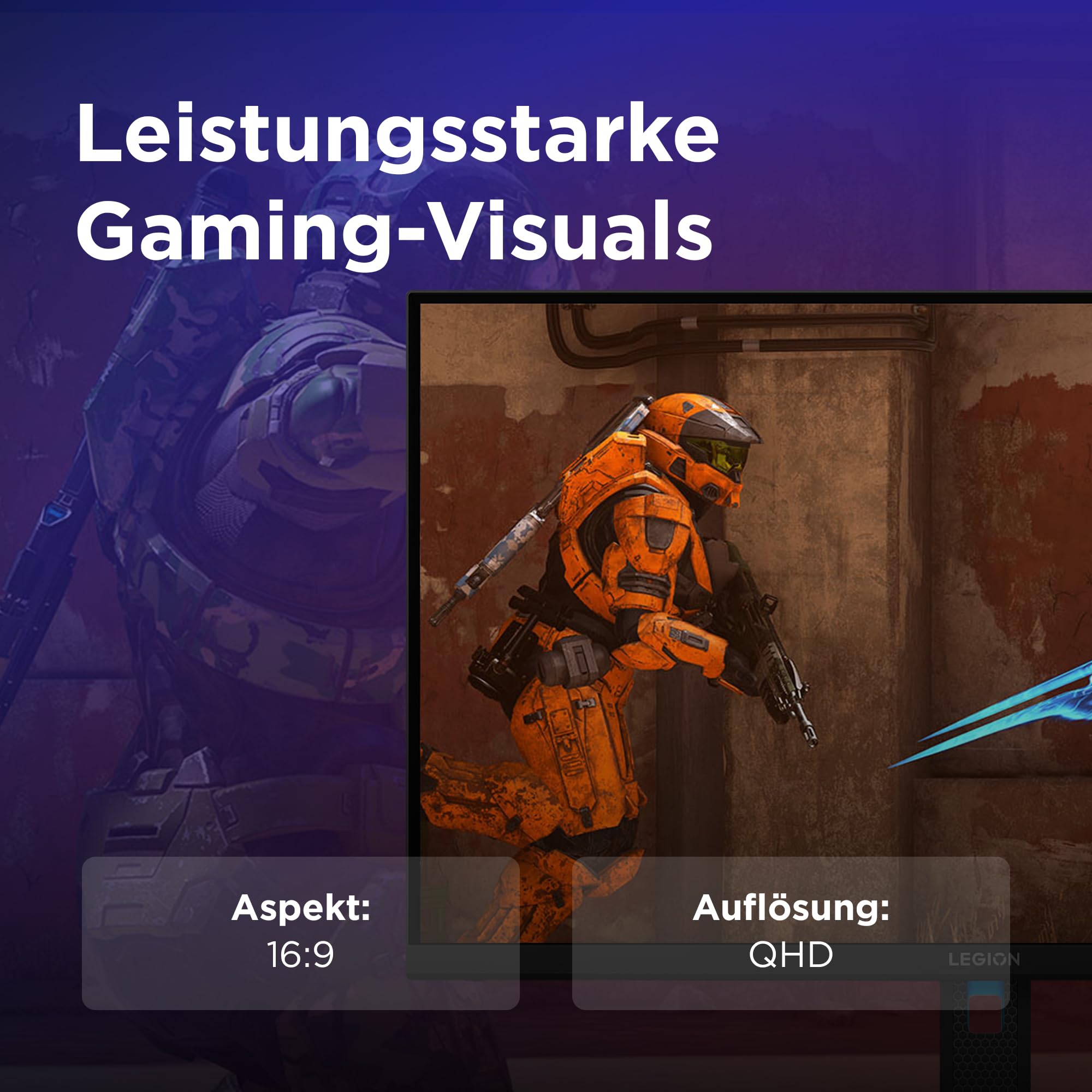 Lenovo Legion R27qe Gen 2 27" QHD WLED Gaming Monitor 2560x1440 200 Hz IPS 0.5ms HDMI DisplayPort Raven schwarz
