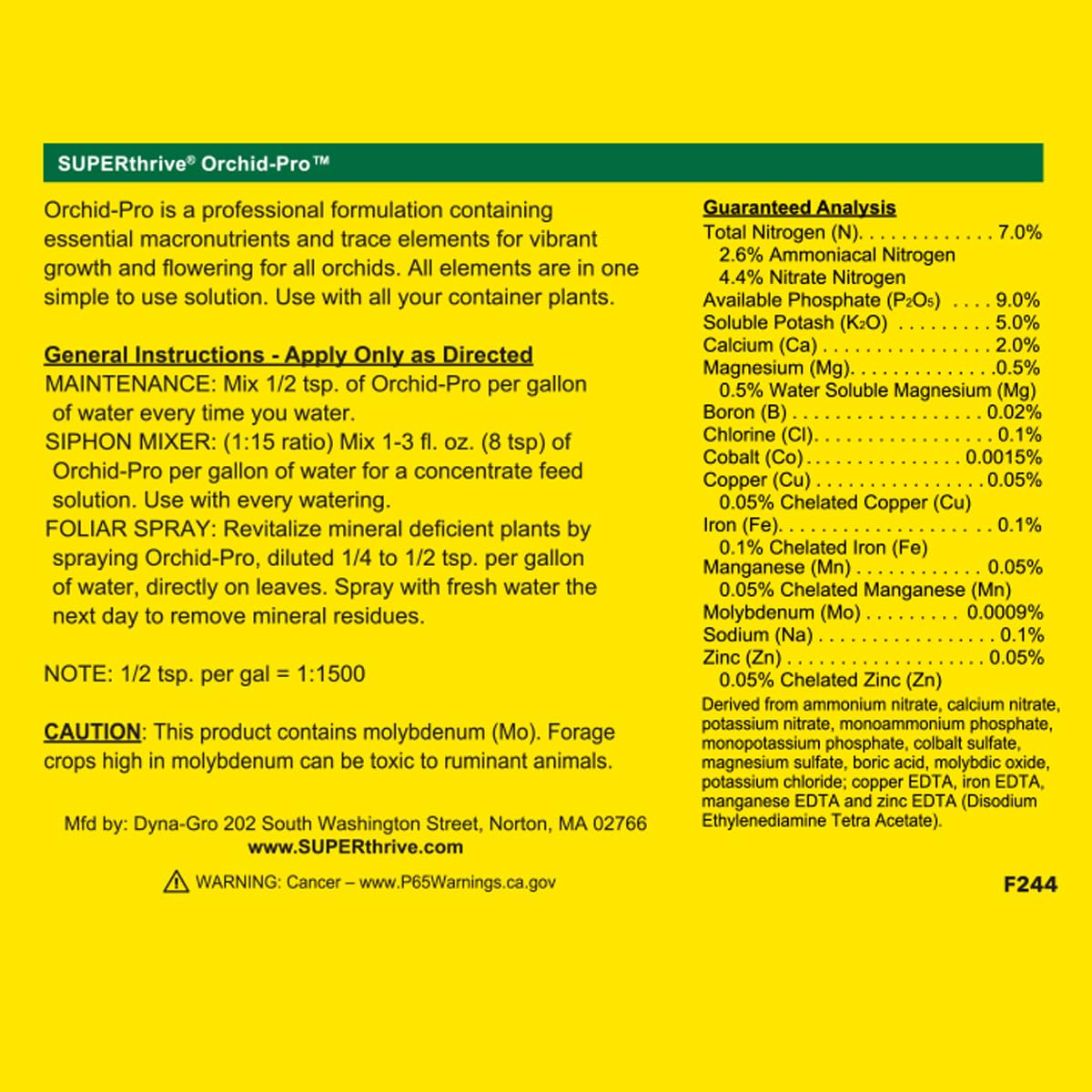 SUPERthrive Orchid-Pro 7-8-6 Plant Food (32 oz)