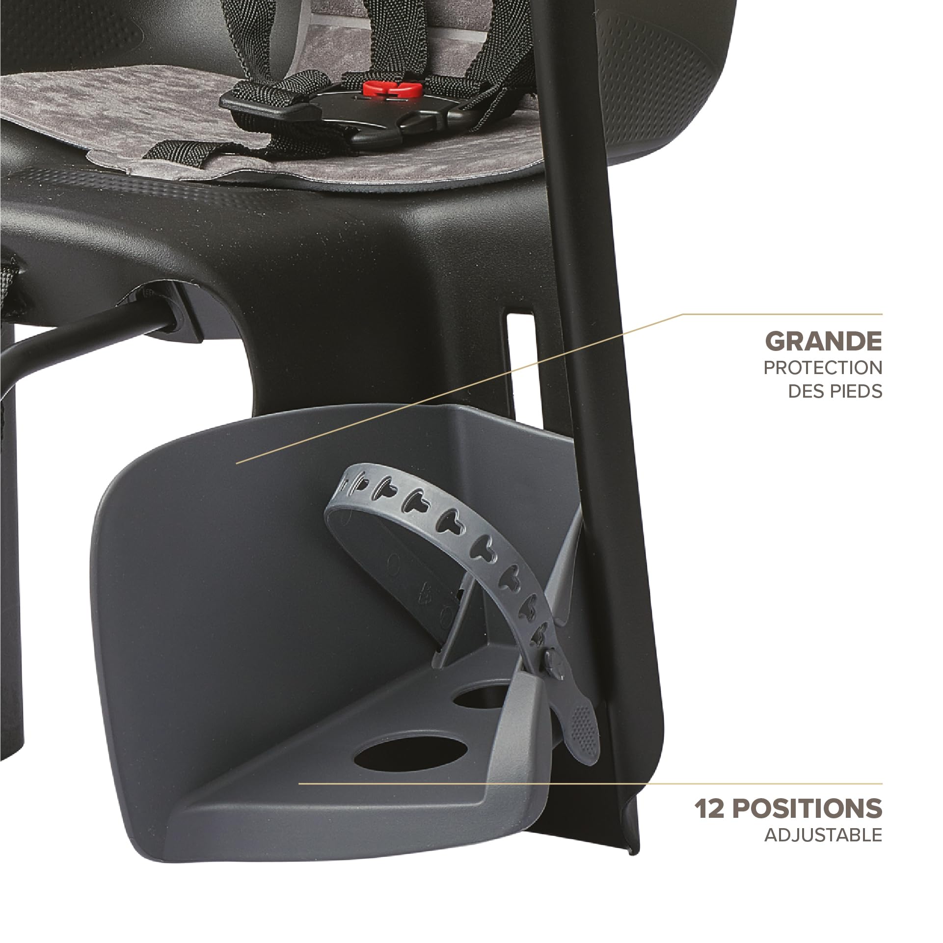 Polisport 8632000005 Bilby Maxi FF – Siège Vélo Enfant Arrière sur Cadre 9 Mois–6 Ans, Jusqu’à 22 Kg, Siège Bébé Vélo Sécurisé Et Confortable, Siège Enfant Vélo, Noir/Gris Foncé