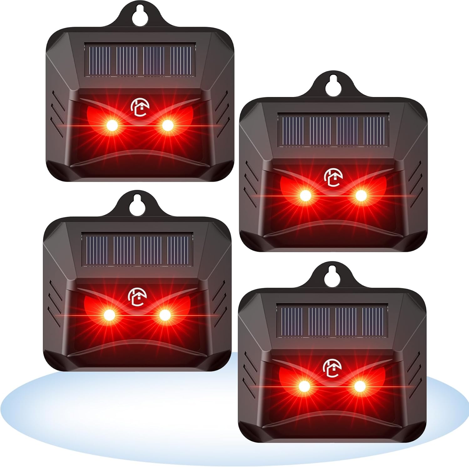 4 Pack Coyote Deterrent Devices, Solar Powered Raccoon Repellent Outdoor Devices Used to Deter Racoon Coyote Fox Skunk Deer Protect Your Chicken Coop and Property with Predator Control Lights