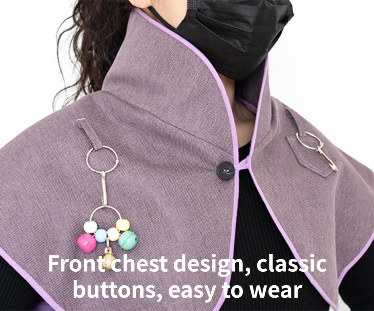 Bird Stand Shoulder Neck Poop Protector Anti-Scratch Arm Guard Set Anti-Bite Shoulder Pad Diaper Shawl for Parrot Macaw African Budgies Parakeet Agapornis Fischeri Cockatiel (L,Green)