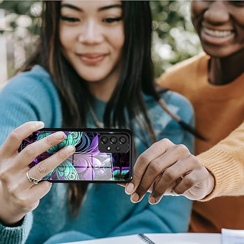 Miniatura 7 de Funda para Samsung Galaxy A32 5G Galaxy A32 5G, vidrio templado, funda negra con diseño de mariposas diseñada para mujeres y hombres, funda de