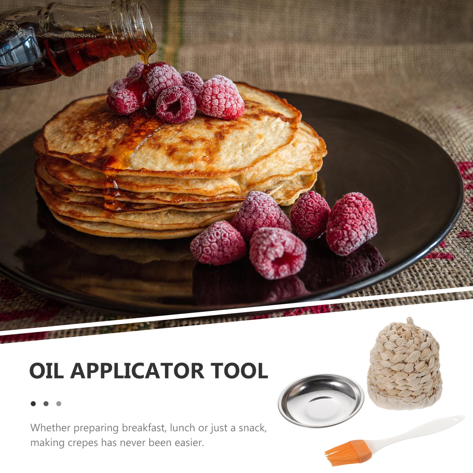 PRETYZOOM 1set Pancake Spreader Applicator Grilling Oil Brush for Pancakes Omelets Crepes Easy to Clean Kitchen Tool