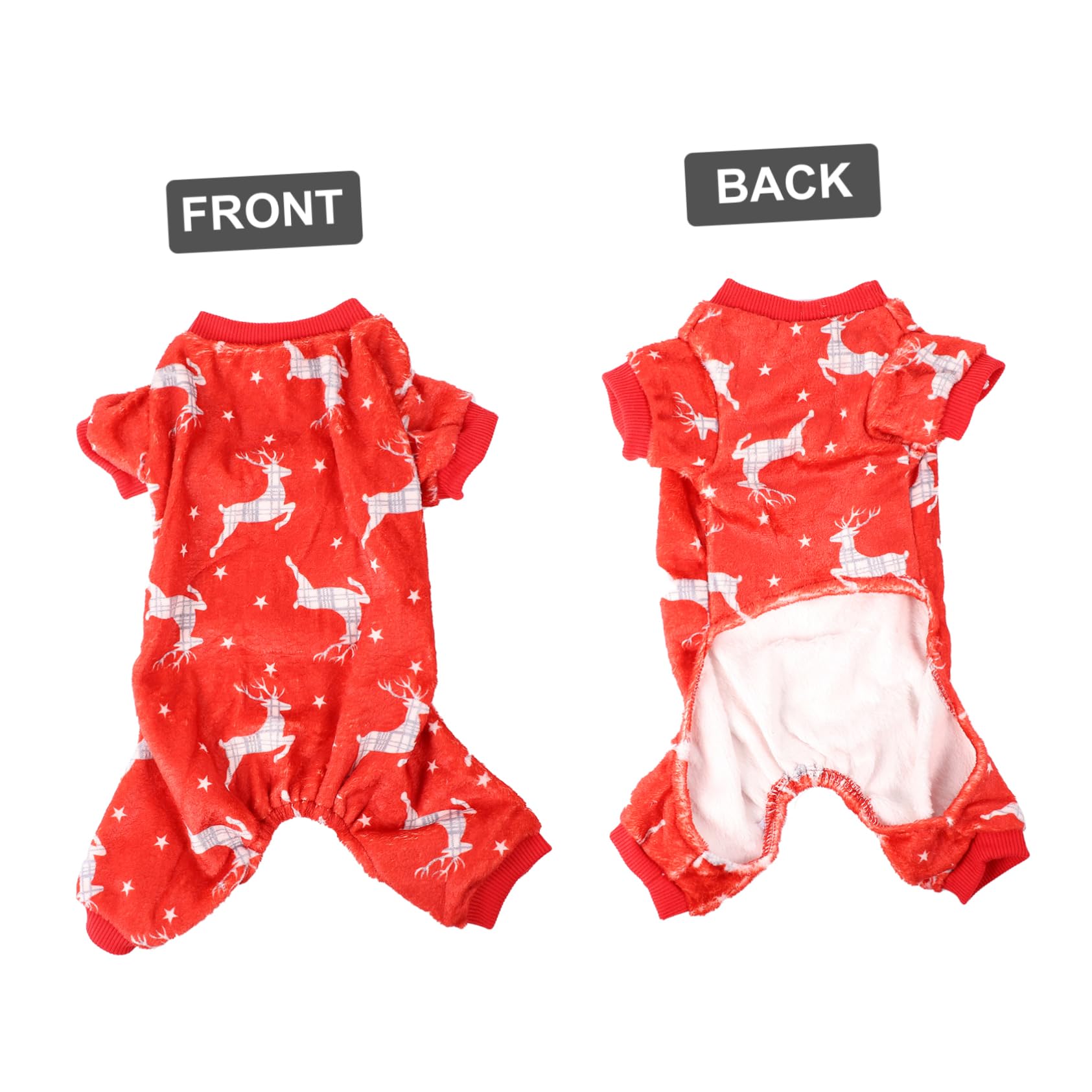 HMJGDHX 2 Pezzi Natale Cucciolo Pupazzo di Neve Costume Cane Vacanza Pigiama Caldo Alce Vestiti per Forniture per Feste per Animali Domestici