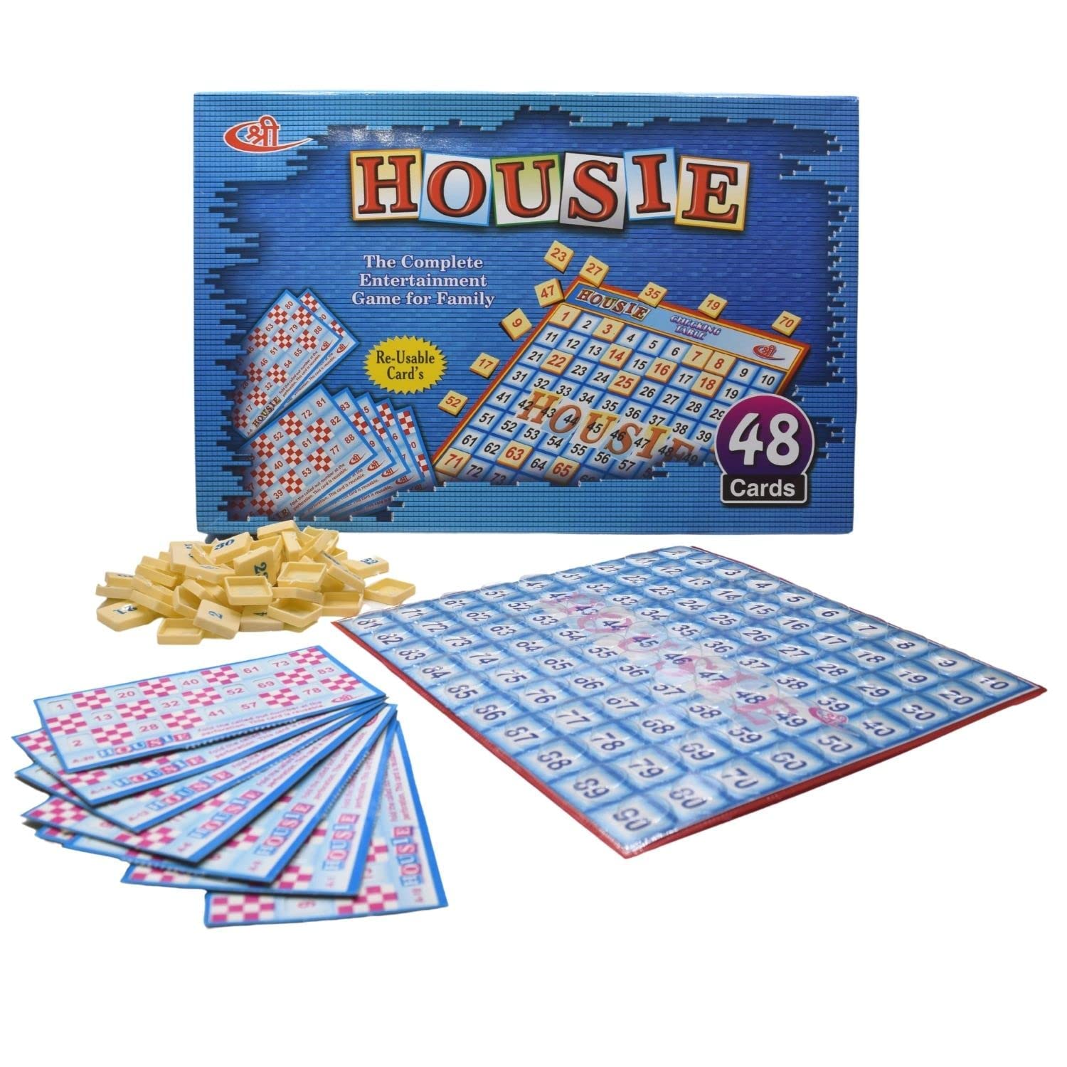 Kids Mandi Tambola Game Set | Housie Deluxe Board Game with 48 Reusable Cards and Tiles | A Complete Family Entertainment Game for All - Age 6 Years and Above (B01APARL42) Amazon Price History, Amazon Price Tracker