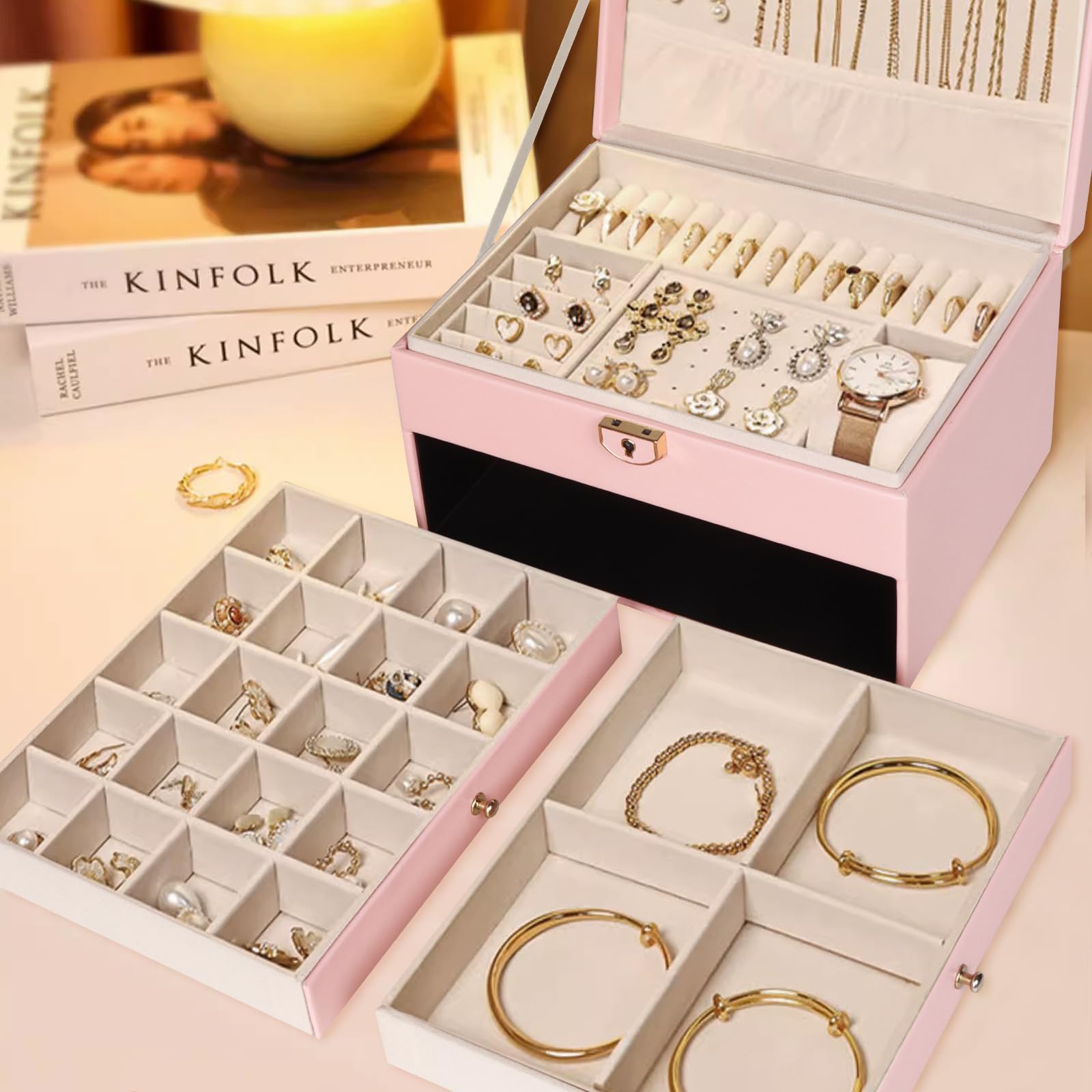 Plateau De Rangement De Bijoux Porte-Boucles D'Oreilles Présentoir Pour