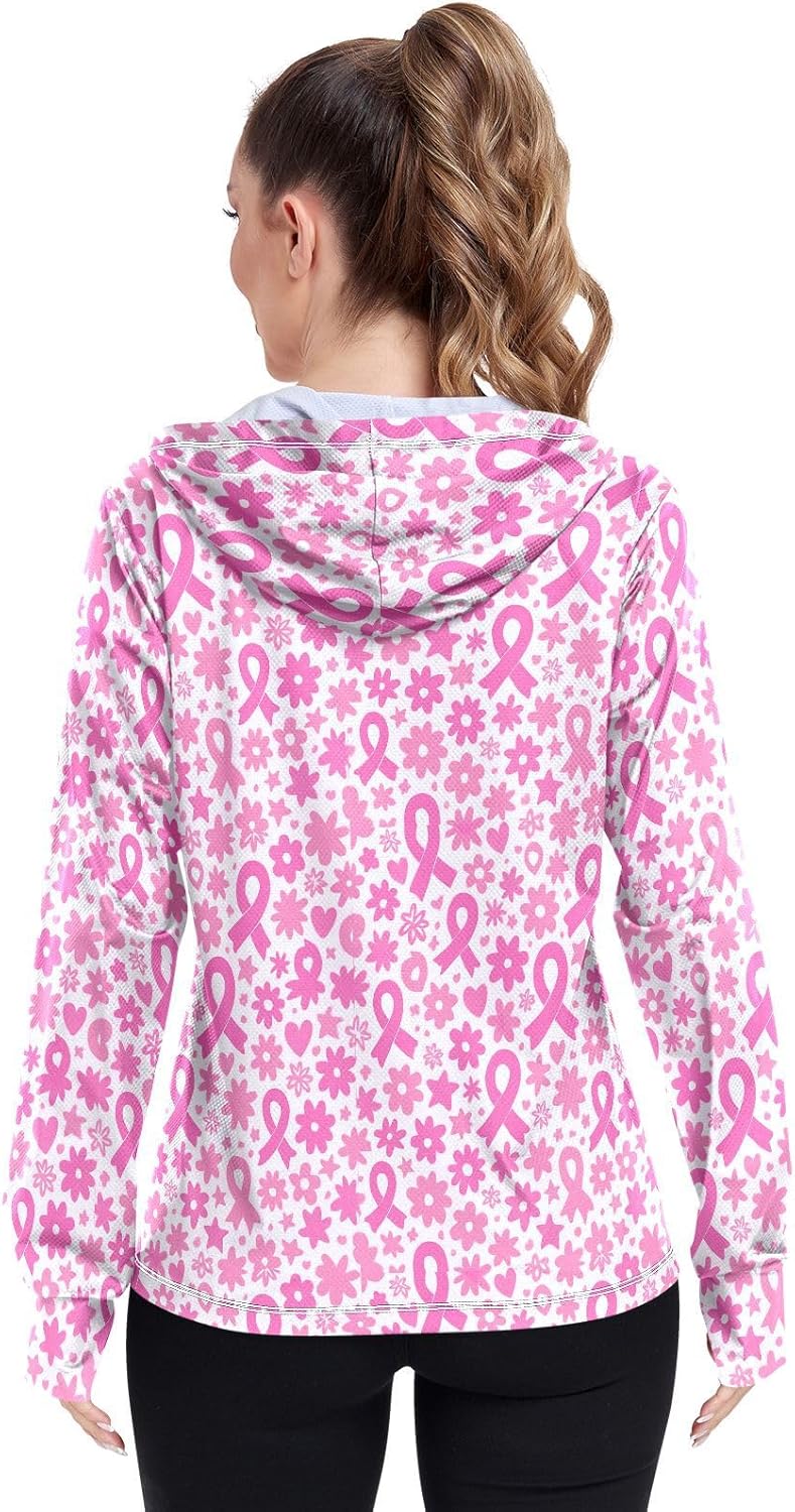 KLL Hoodie Women with Pockets Workout Shirts UPF 50+ Protection Womens Lightweight Sweatshirt Zip Up Jacket Hiking Outdoor