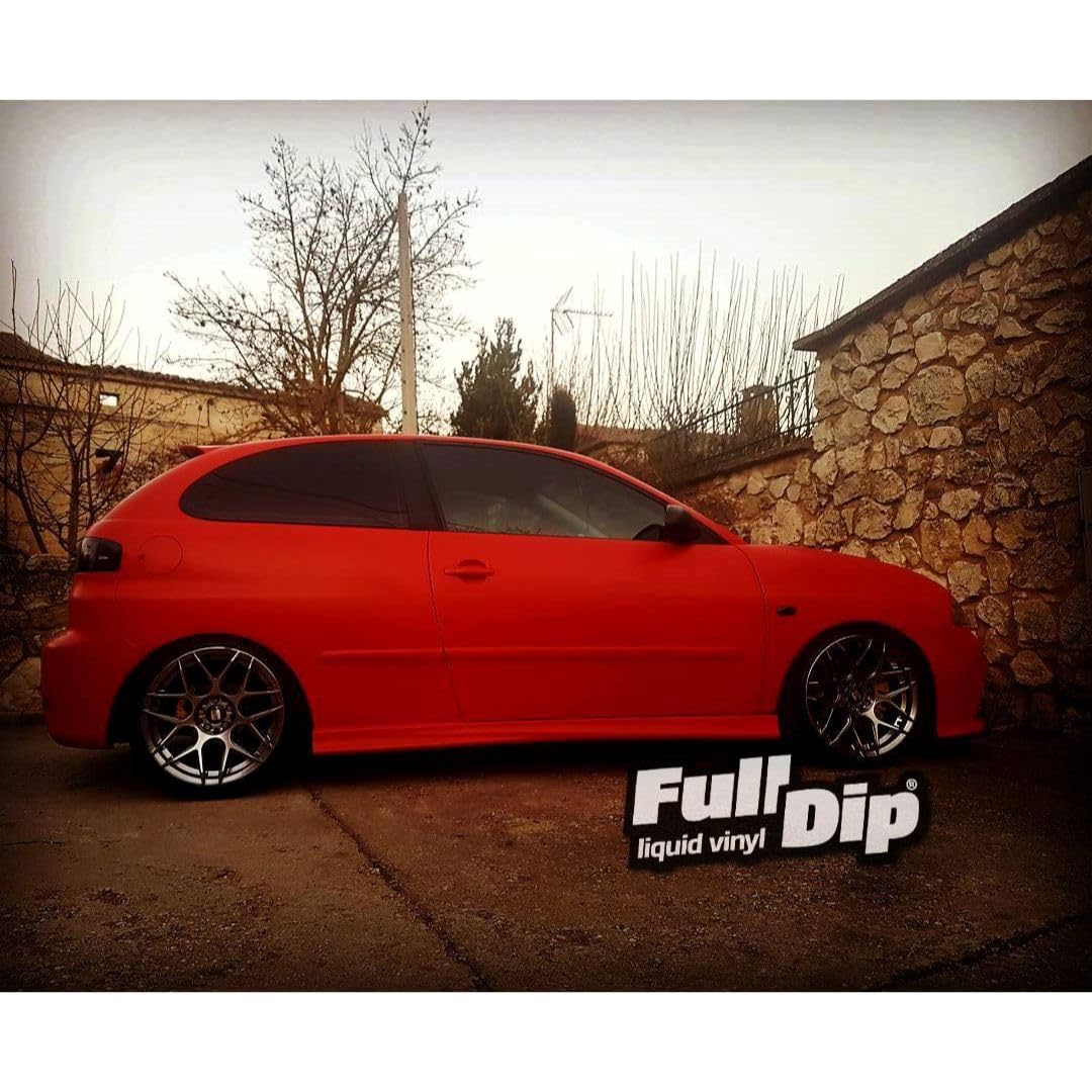 AutoFullCar - Kit Pintura Vinilo Líquido Full Dip - Formato 4 Litros + Pistola Eléctrica | Acabado Profesional y Removible | Fácil Aplicación | Coches, Motos (ROJO, URBANO)