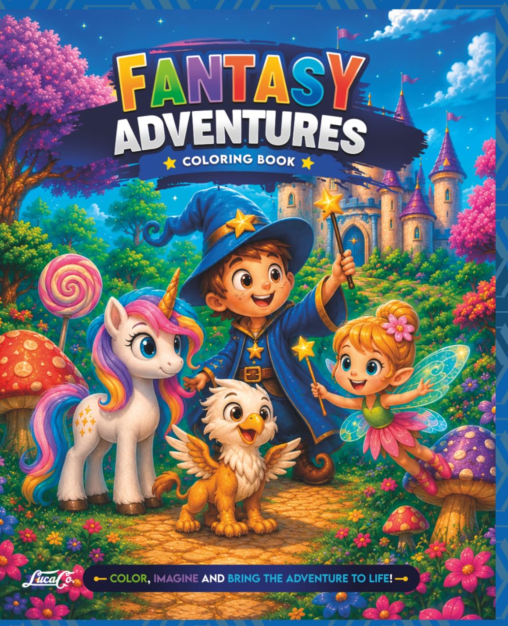 Fantasy Adventures Coloring Book: Fun Fantasy Creatures and Magical Adventures for Boys and Girls