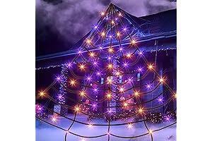 19.5 FT Dazzle Bright Lighted Spider Webs Halloween Decorations