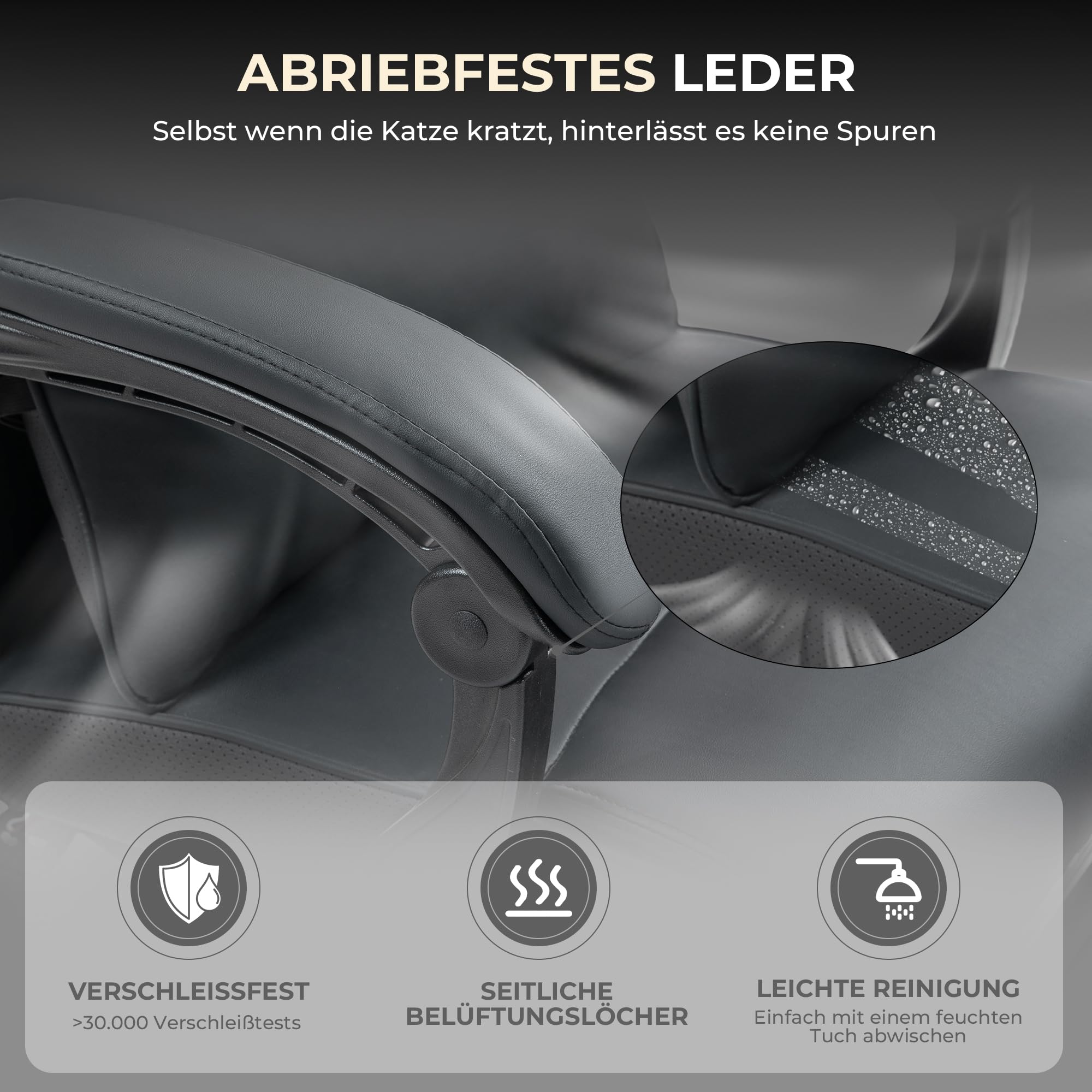 Dowinx Sedia direzionale ergonomica con poggiapiedi, vertebre lombare e poggiatesta regolabili, sedia da ufficio, sedia girevole per computer con schienale alto, 150 kg (nero)