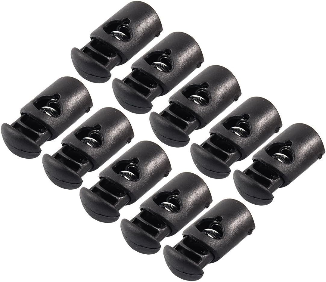 Fly Shop Black Plastic Spring Cord Locks Ends Stoppers Toggles Small (30 Pieces)