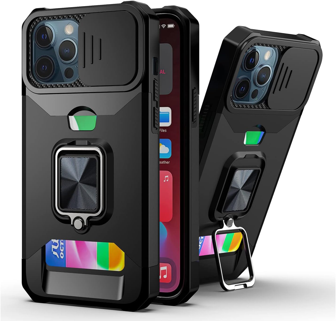 Emanya Case for iPhone 13 Pro Max Case 6.7'' with Stand, Credit Card