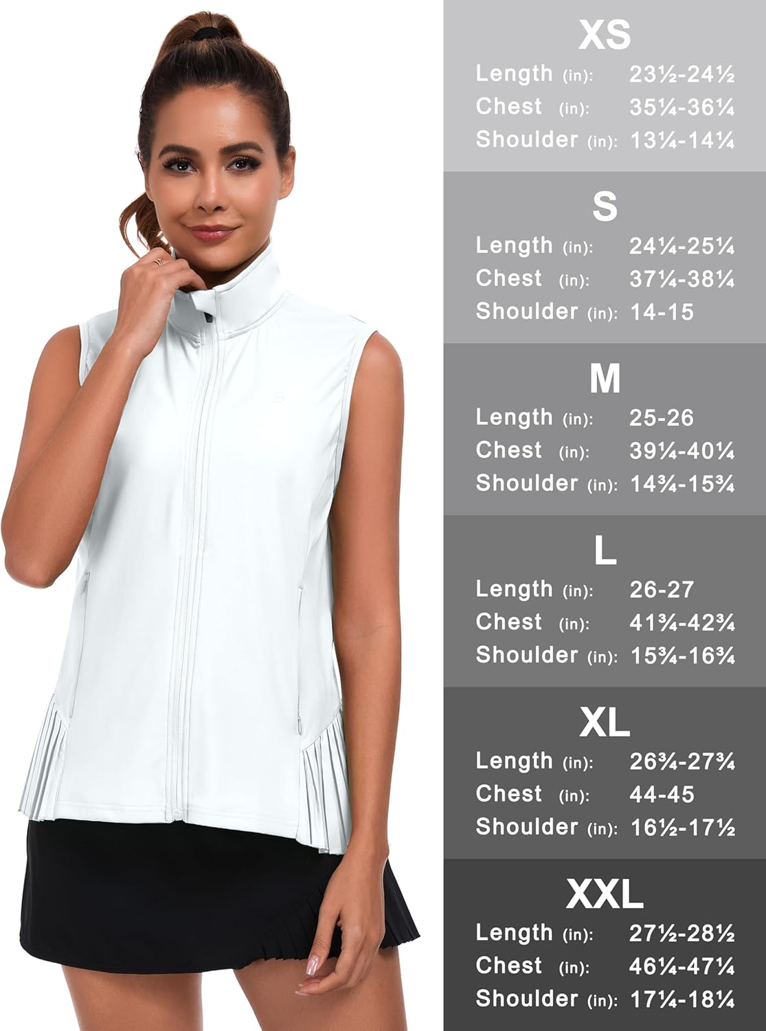 Little Donkey Andy Women's Golf Vest Outerwear with Pleated Hem Sleeveless Athletic Jacket for Running Yoga Tennis - Image 6