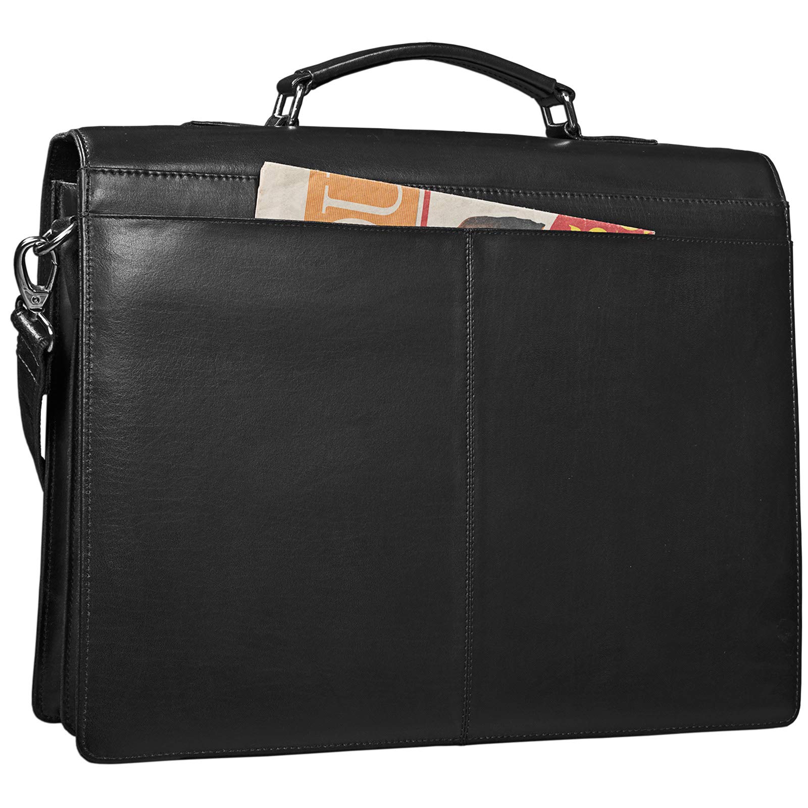 STILORD Johann Maletín Piel Hombre y Mujer Bolso Mensajero Bolsa Bandolera Bolso Trabajo Negocios Profesor para portátil de 15,6" con candado Cuero Genuino Color:Sepia-marrón