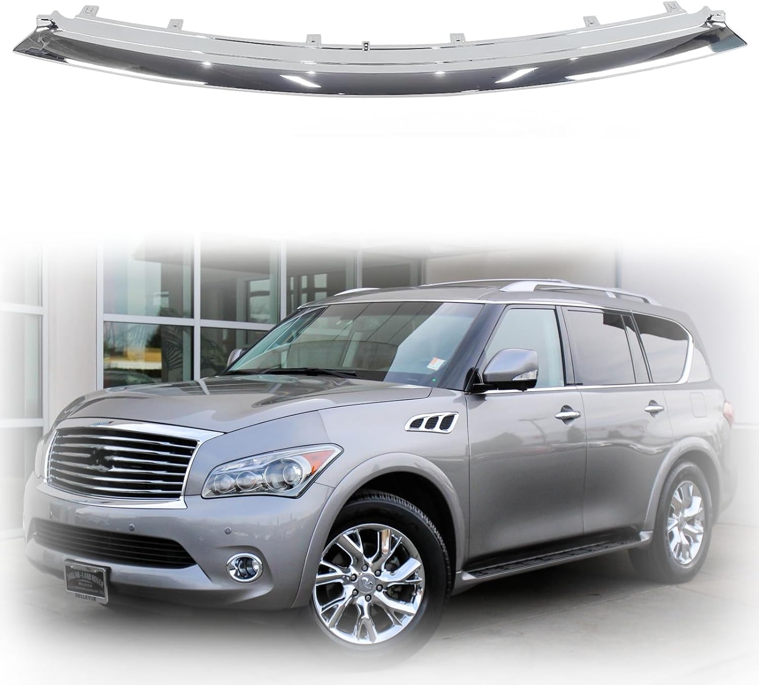 Front Lower Radiator Grille Moulding Fit for 2011-2014 Infiniti QX56 QX80 Replaces 623851LA0A