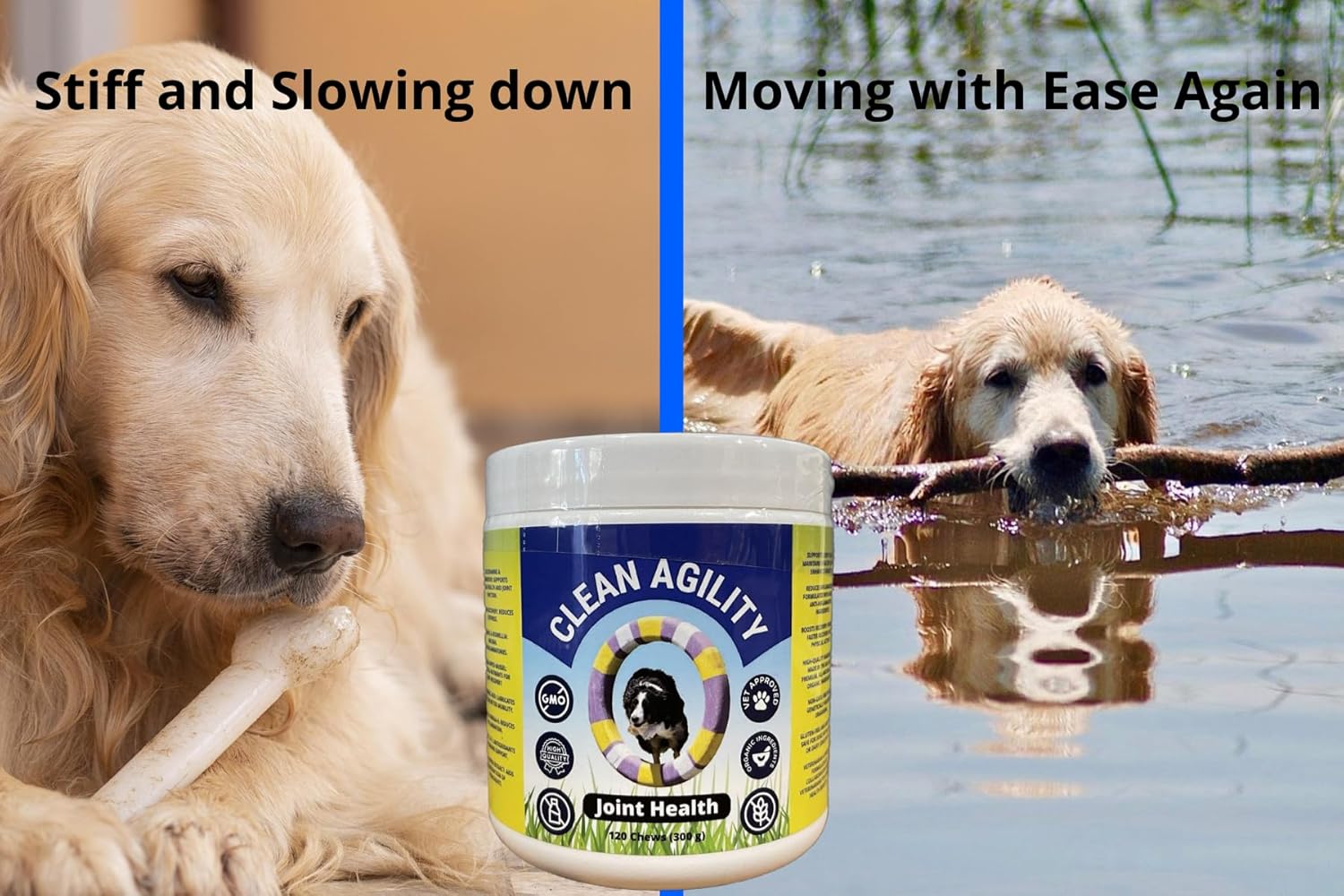 Joint Health for Dogs - Most Effective Hip and Joint Supplement Available - Formulated with Veterinarians, Glucosamine, Chondrointin, MSM, Turmeric (Soft Chew)