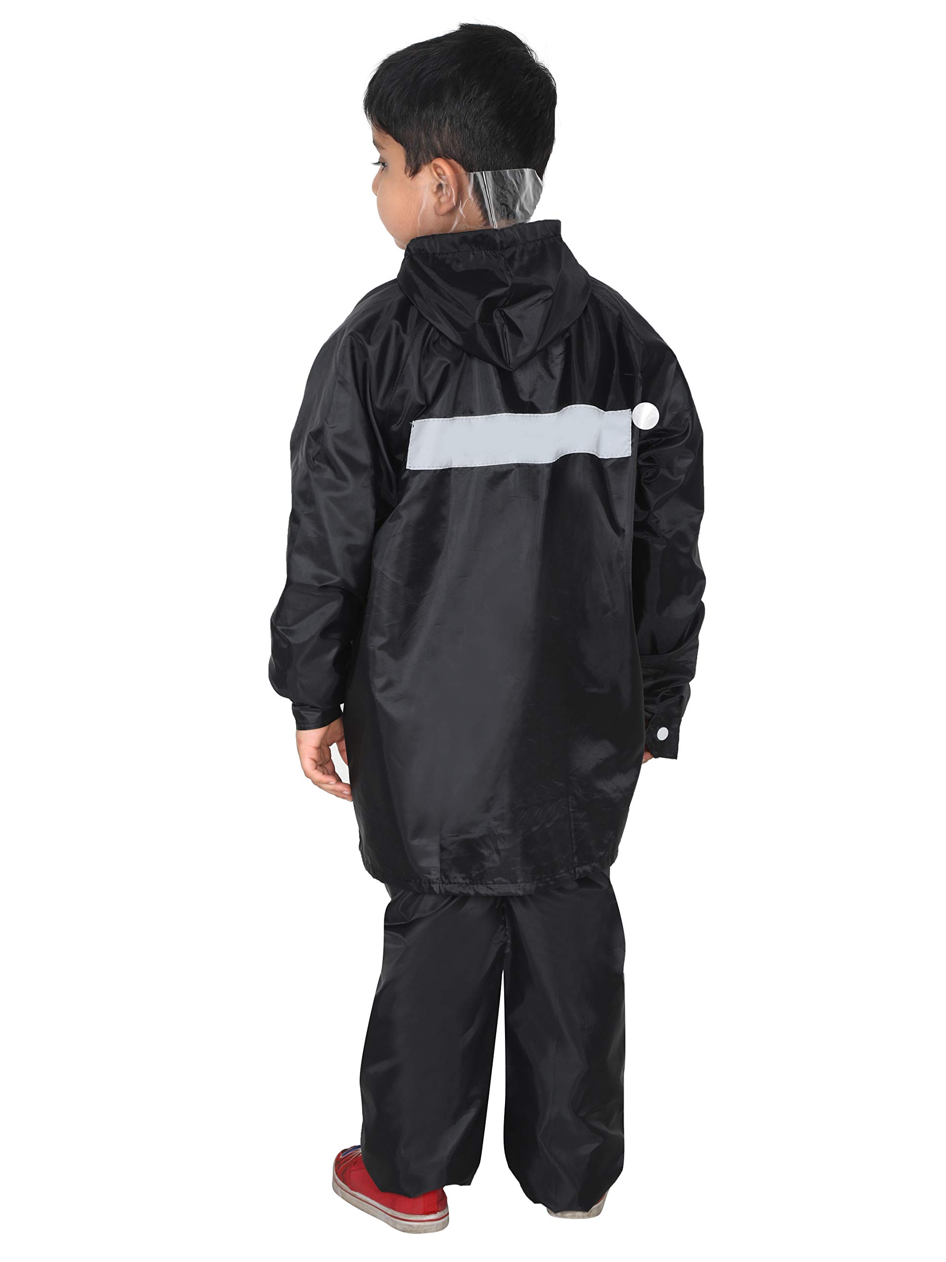 FabSeasons solid waterproof Raincoat set of pant & top for kids with hood, Age 4-5 Years 1
