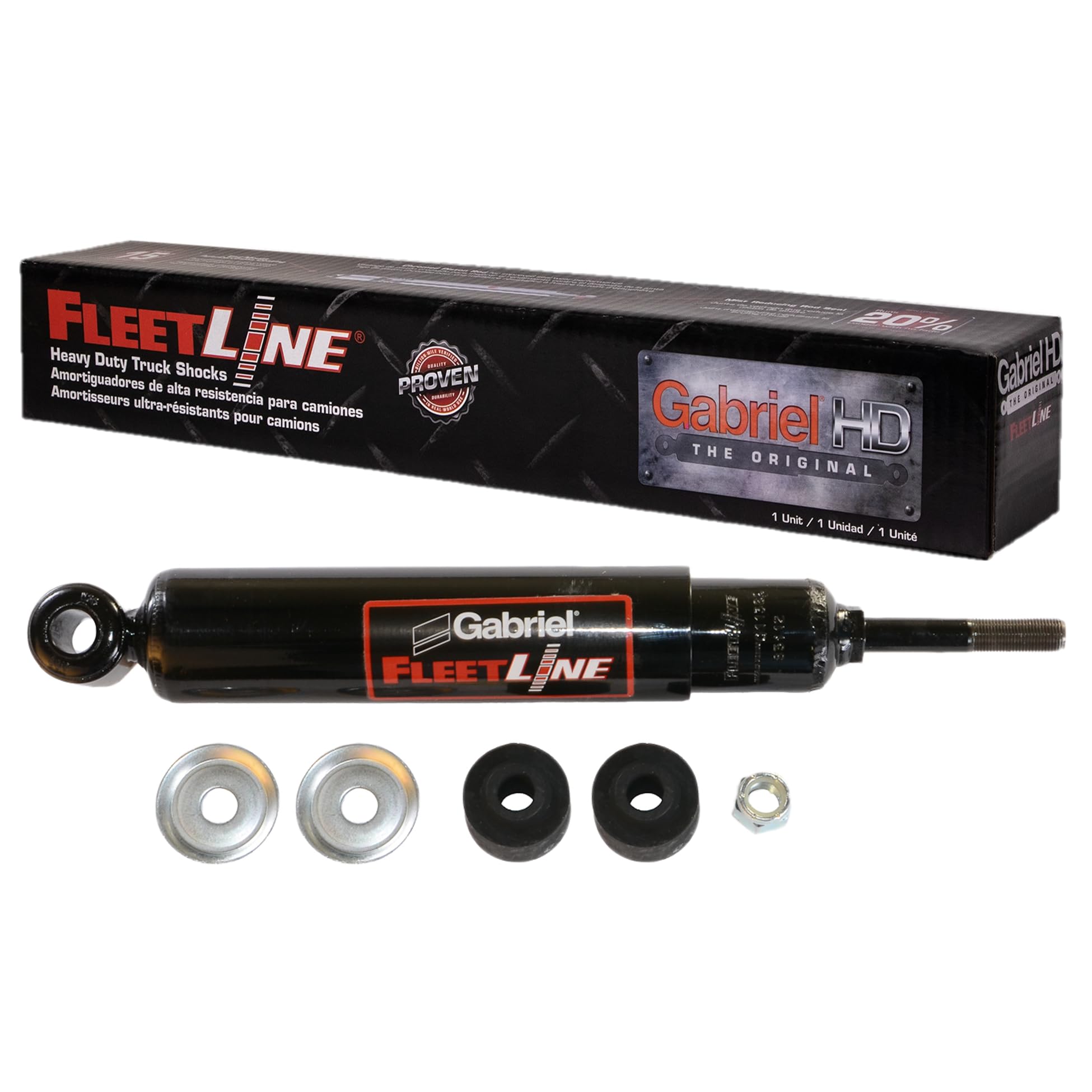Gabriel 83112 FleetLine HD Truck Rear Shocks Fits Hendrickson HN400 HN402 HN460 HN462 HN522; Mack Anthem, CH CL CV, CX; Peterbilt 389; Volvo; Western Star; OEM# 60680-003, 3515265C2