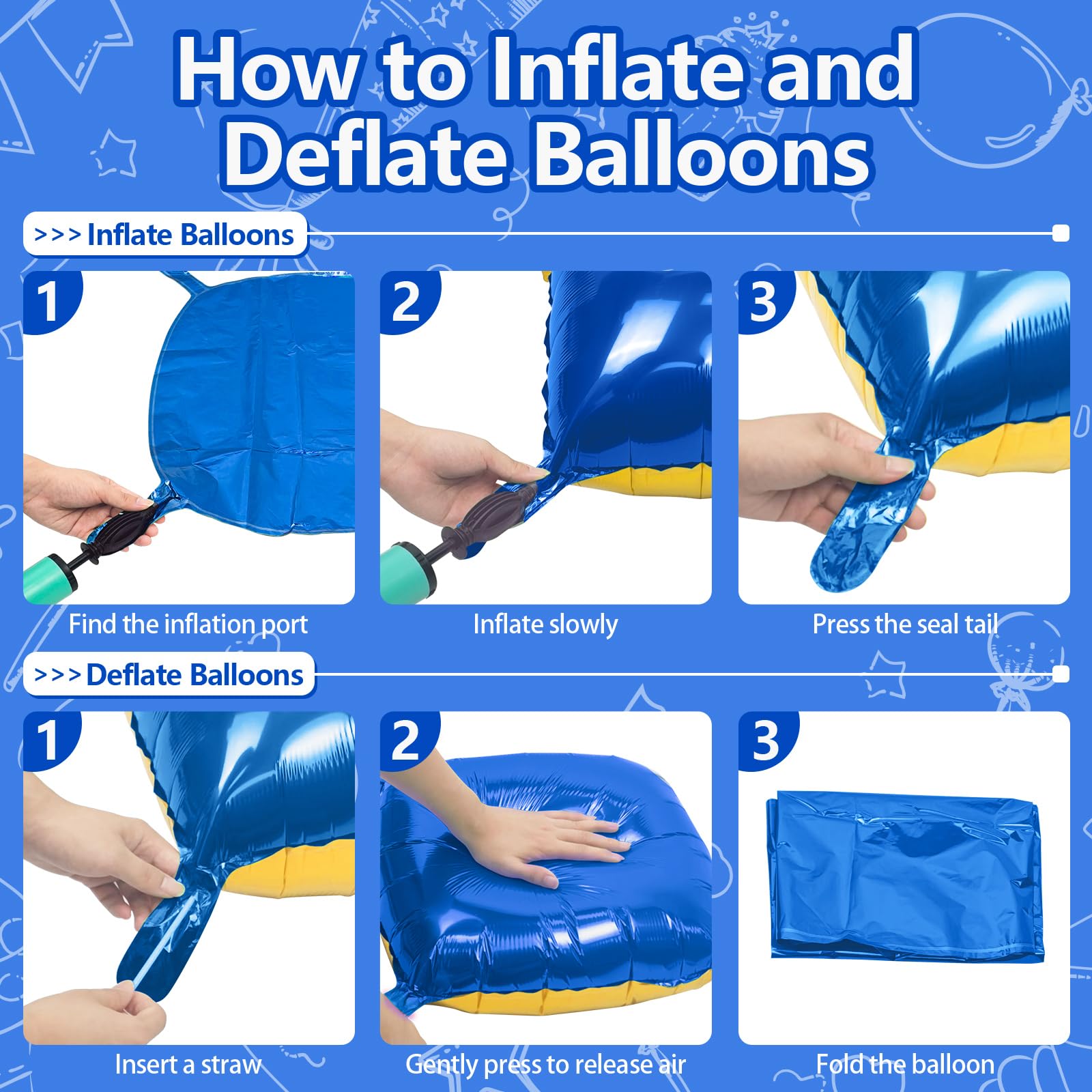 NISOCY 48 palloncini quadrati in lamina d'oro blu da parete su entrambi i lati blu scuro oro palloncini arco kit per compleanni, lauree, baby shower, matrimoni, anniversari, decorazioni per feste