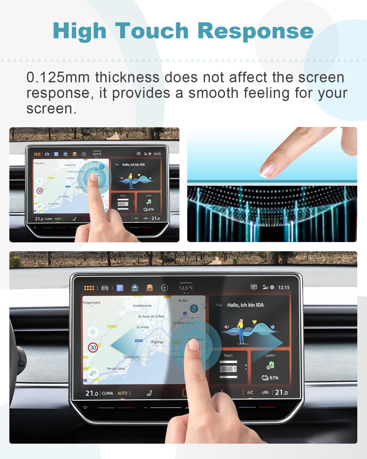 CDEFG Compatibel met 2022 2023 2024 2021 VW T-ROC Tiguan 2 Arteon Facelift airconditioning beschermfolie T ROC 2023 R Line krasbestendig display auto- accessoires (A/C