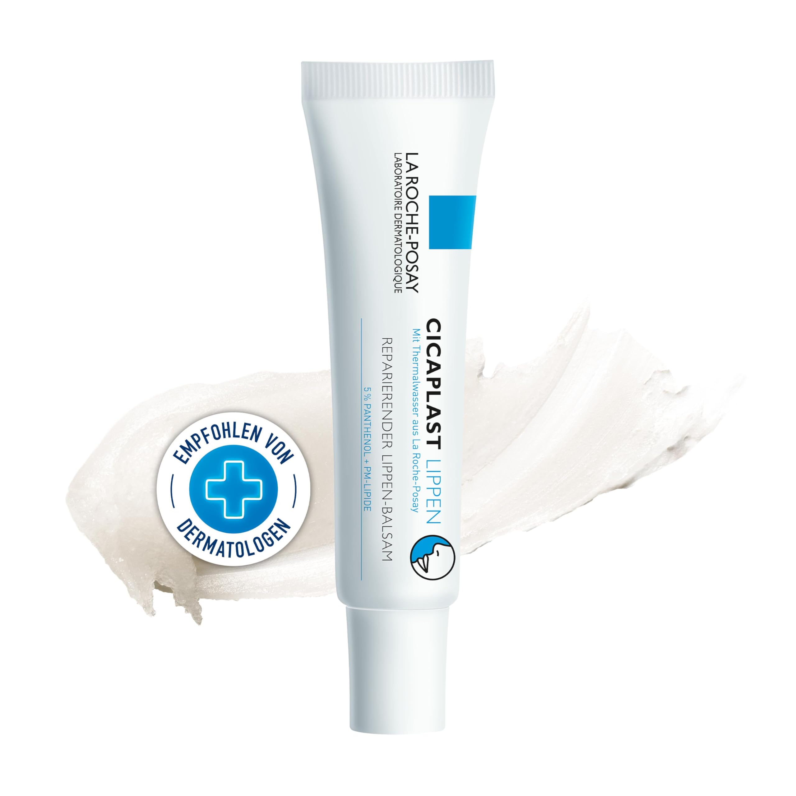 La Roche-Posay Cicaplast Lippen, Intensiv-Lippen-Pflege, Bei gereizten, spröden Lippen und Hautpartien, Sofort beruhigend, Schnell einziehende Textur mit Panthenol und Thermalwasser, 7,5 ml