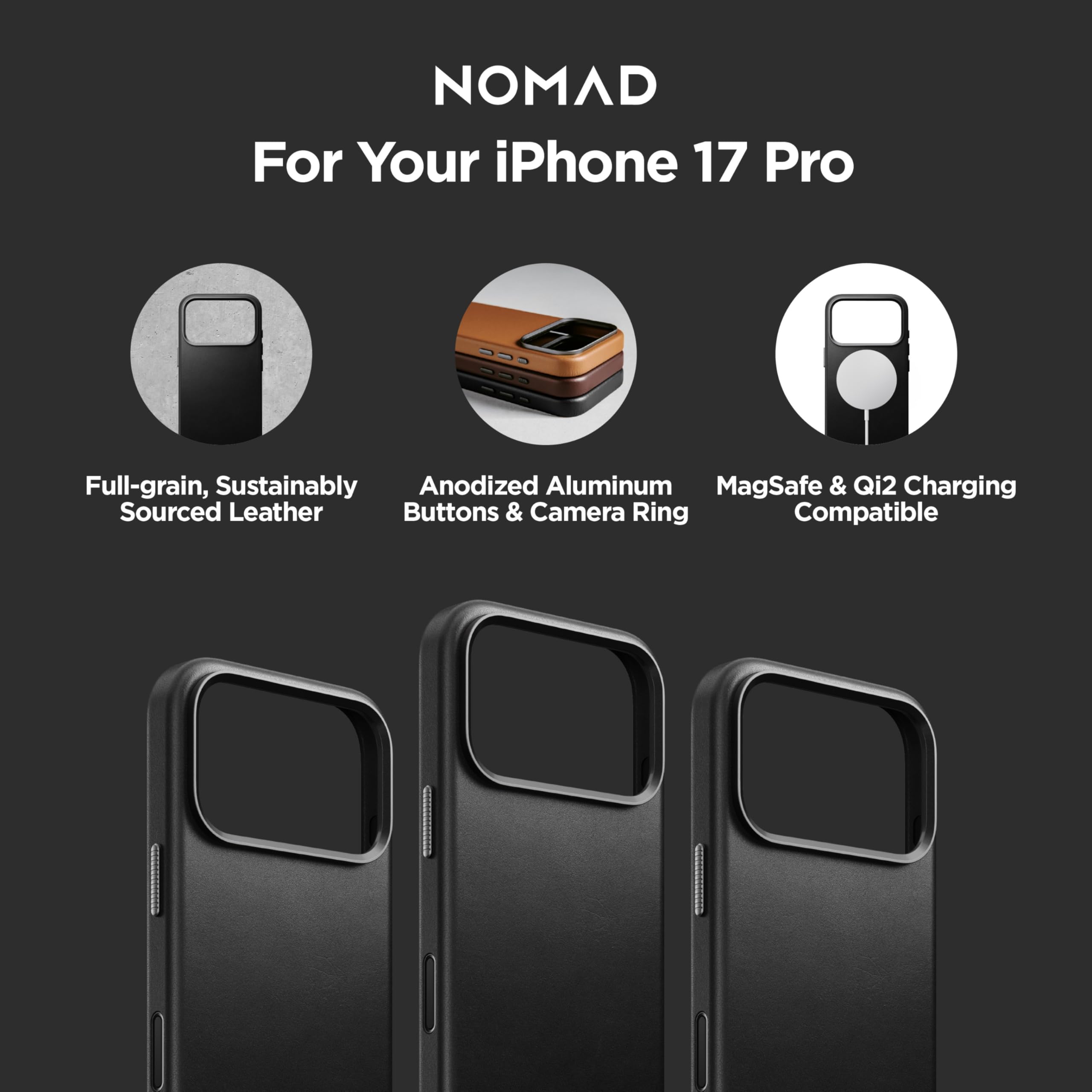 Amazon.com: NOMAD Traditional Leather Case Black Compatible with