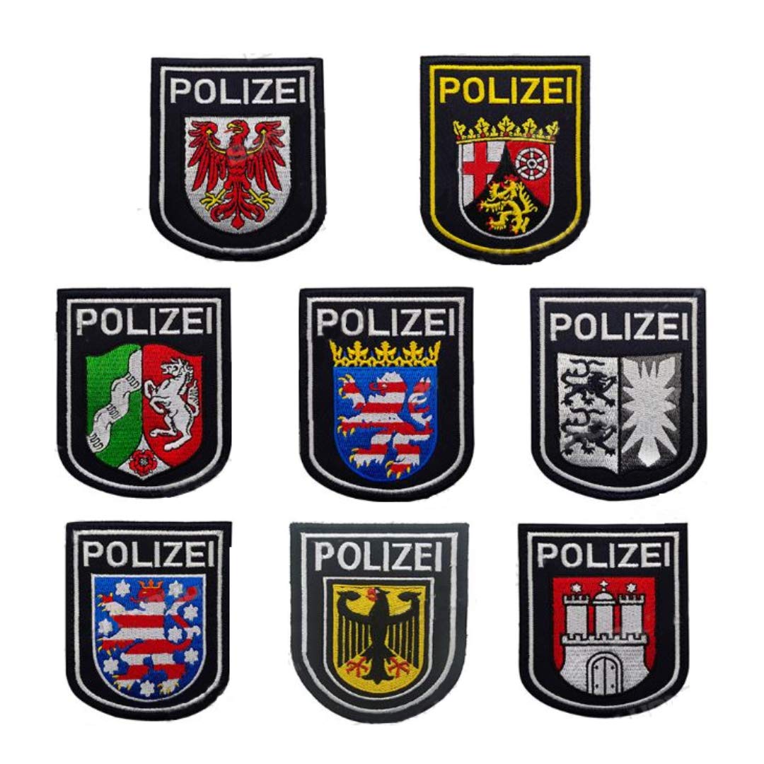 OYSTERBOY 8pcs Deutschland German Federal Police Polizei Patch Bundespolizei Hook & Loop
